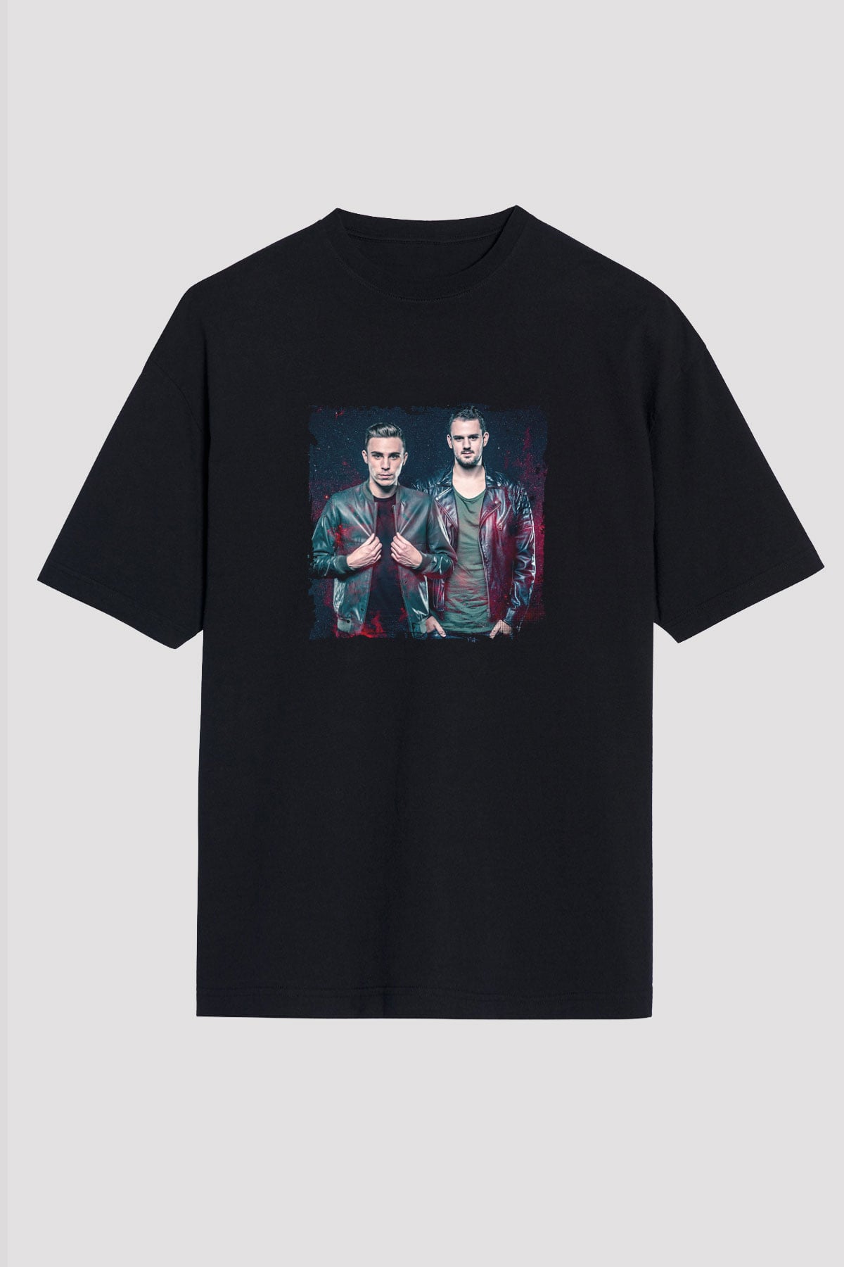 W&W Baskılı Unisex Oversize Siyah Tişört