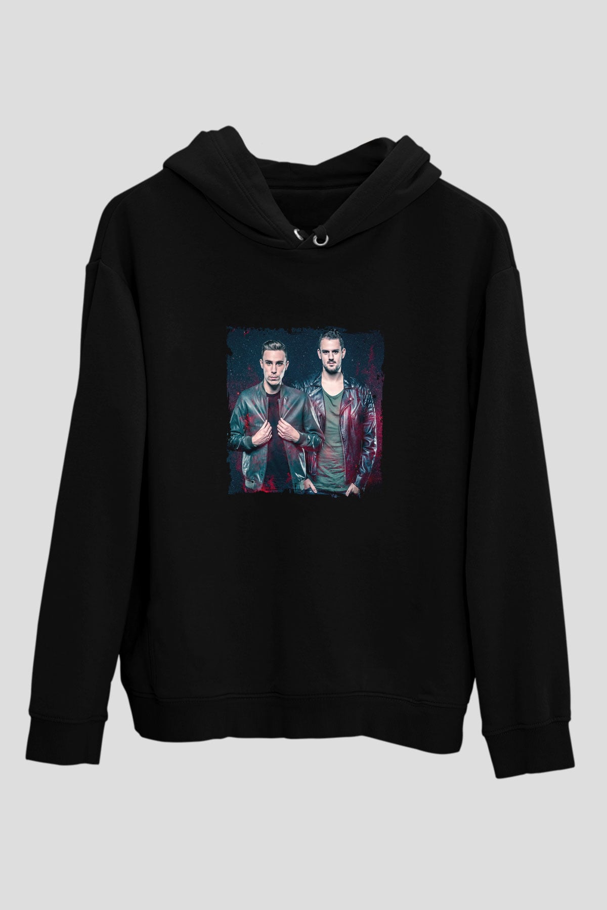 W&W Baskılı Unisex Siyah Hoodie
