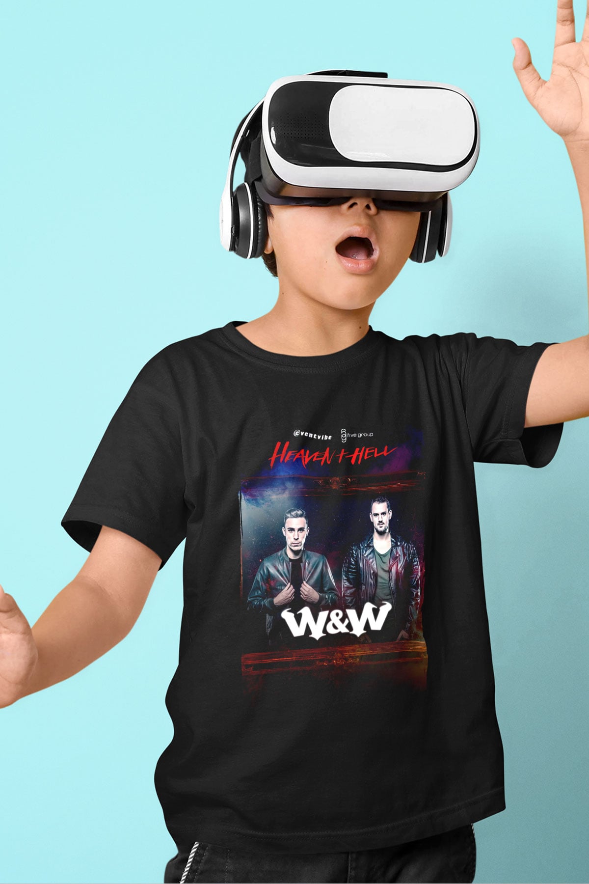 W&W Siyah Unisex Çocuk Tişört