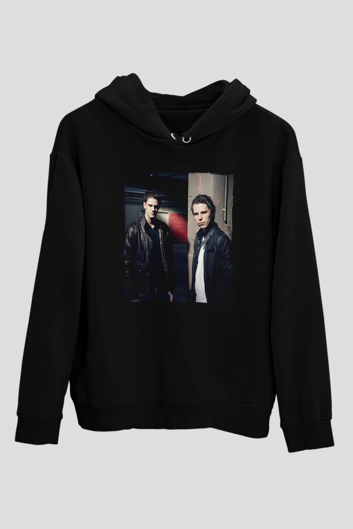 W&W Siyah Unisex Kapüşonlu Sweatshirt