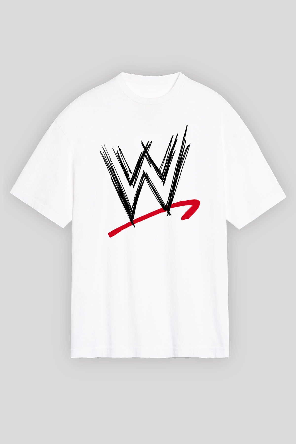 WWE Beyaz Unisex Oversize Tişört