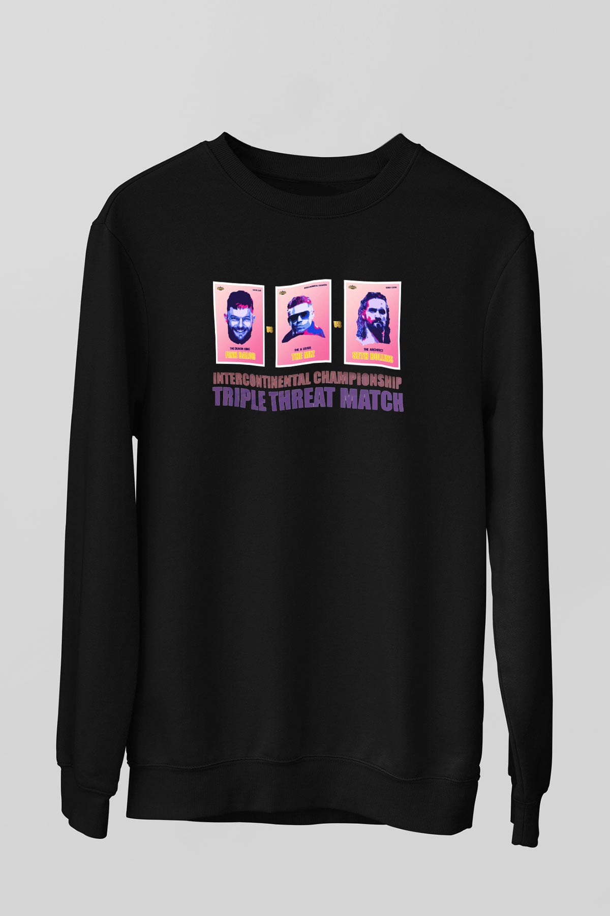 WWE Siyah Unisex Sweatshirt