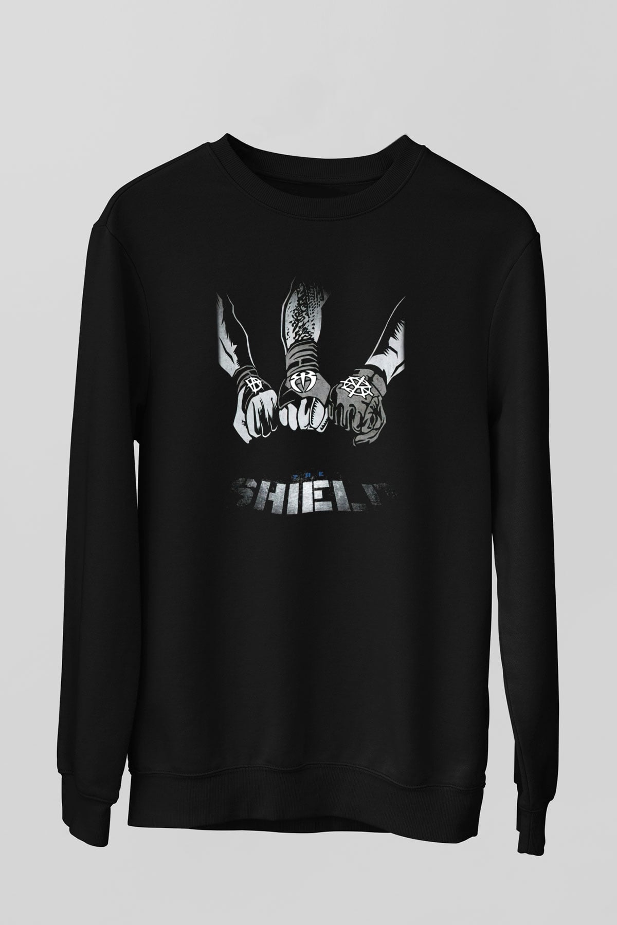 WWE Siyah Unisex Sweatshirt