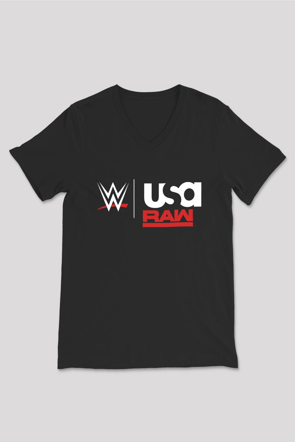 WWE Siyah Unisex V Yaka Tişört