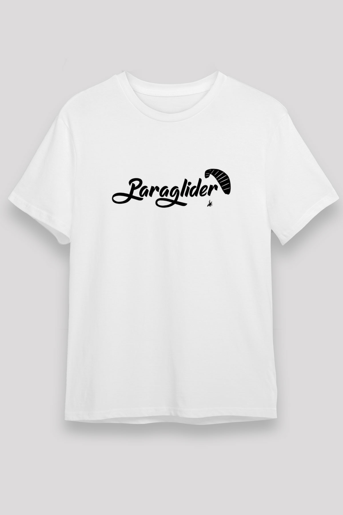Yamaç Paraşütü Baskılı Unisex Beyaz Tişört - Tshirt