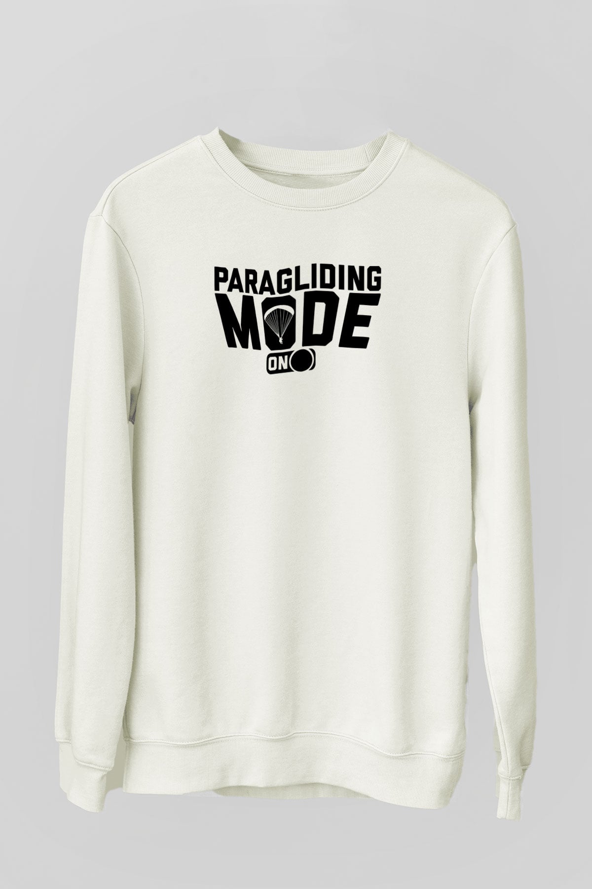 Yamaç Paraşütü Baskılı Unisex Ekru Sweatshirt