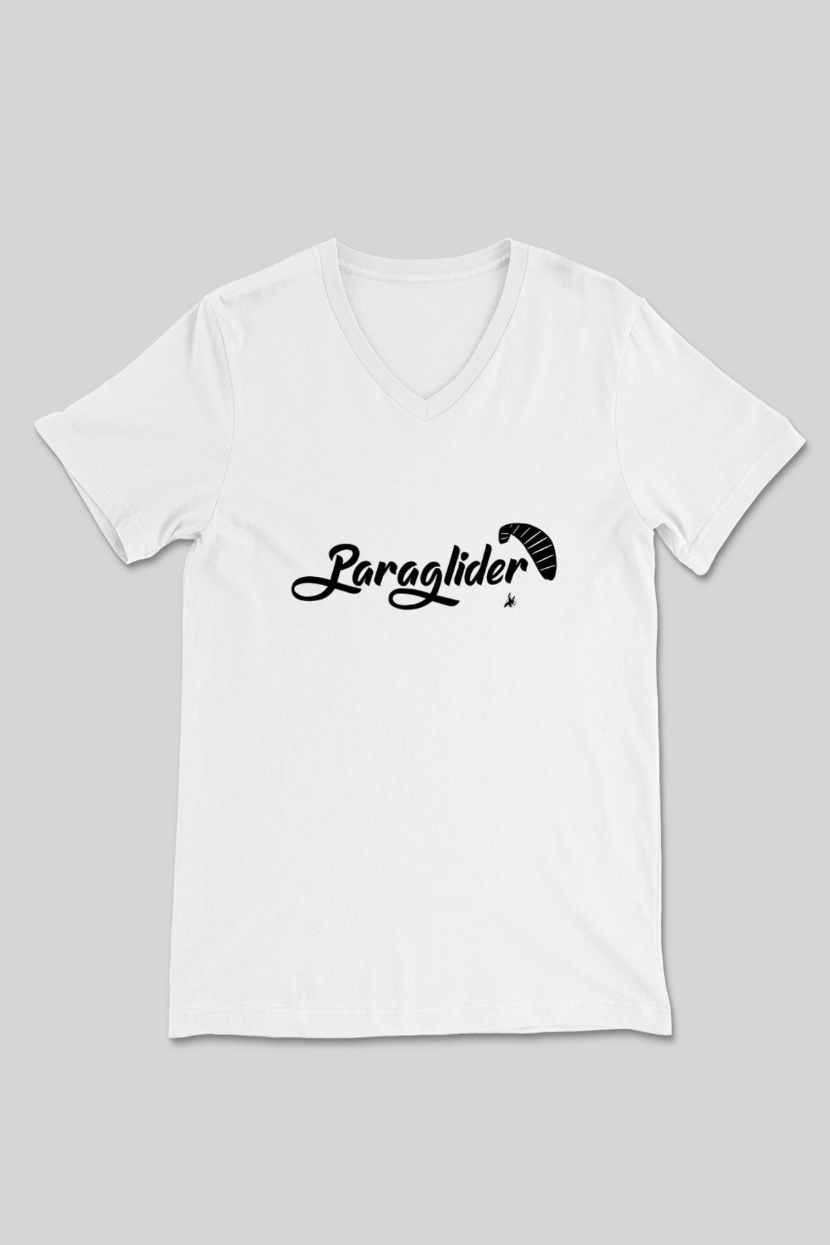 Yamaç Paraşütü Baskılı Unisex V Yaka Tişört - Tshirt