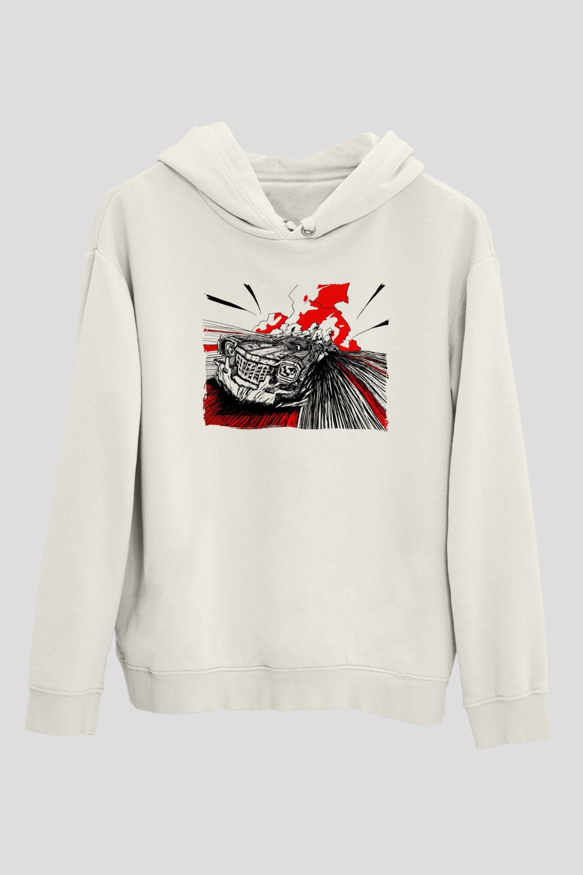 Yarış ArabasıBeyaz  Unisex Hoodie