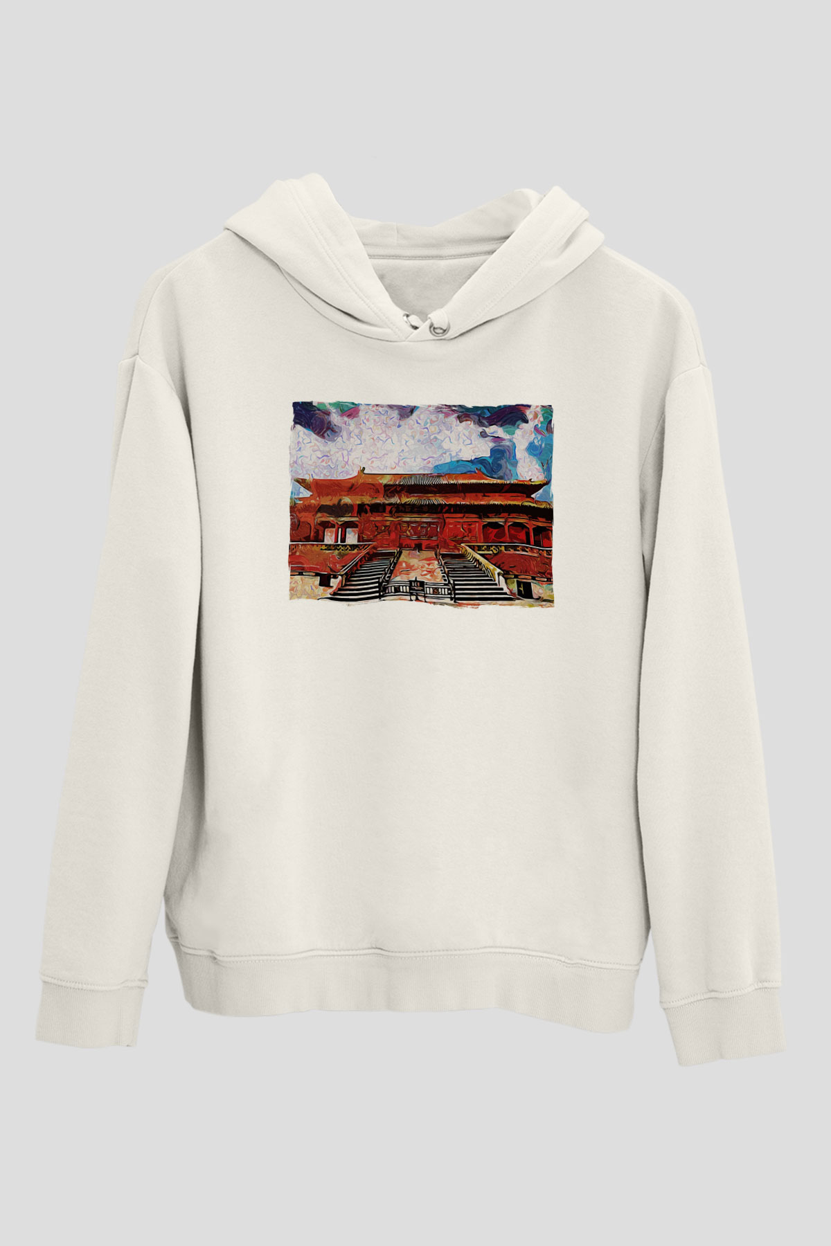 Yasak Şehir Beyaz Unisex Hoodie