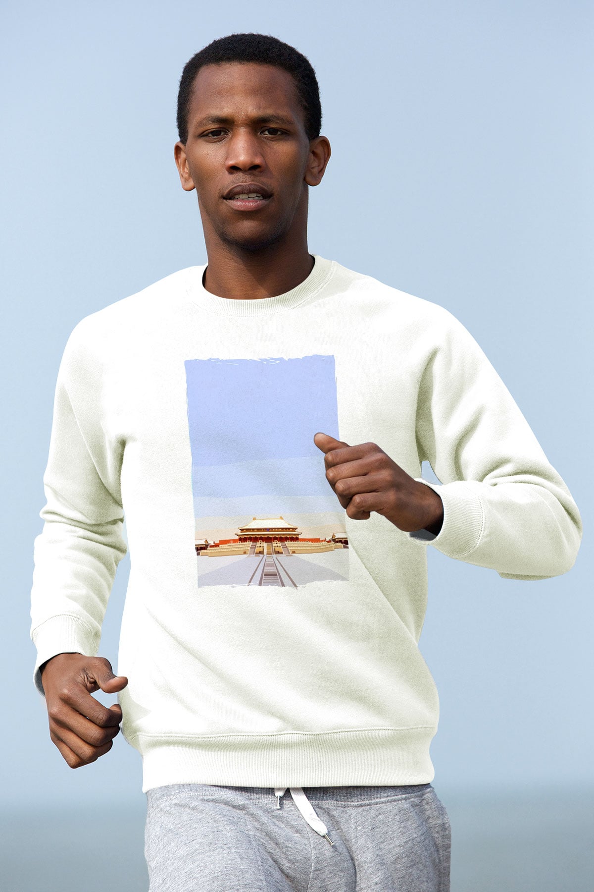Yasak Şehir Beyaz Unisex Sweatshirt