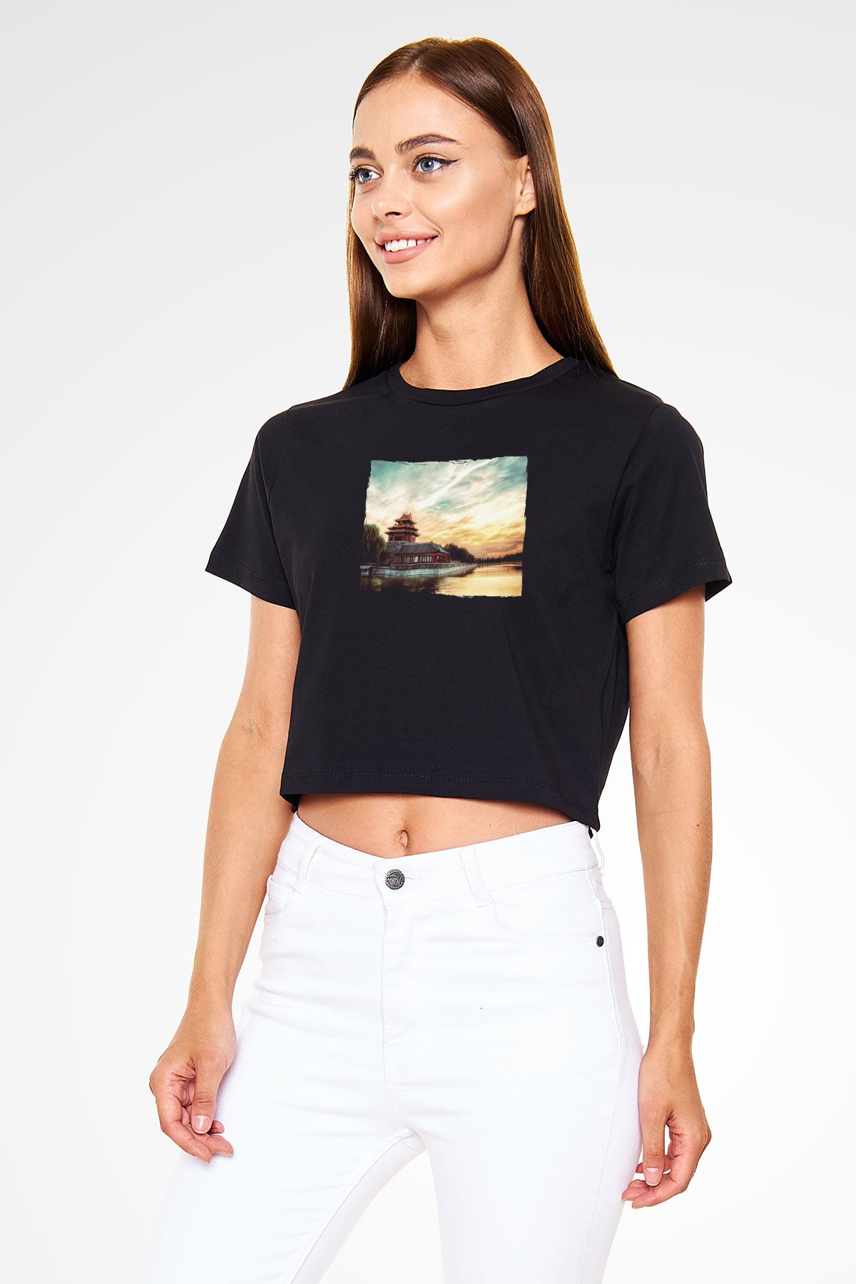Yasak Şehir Siyah  Crop Top Tişört