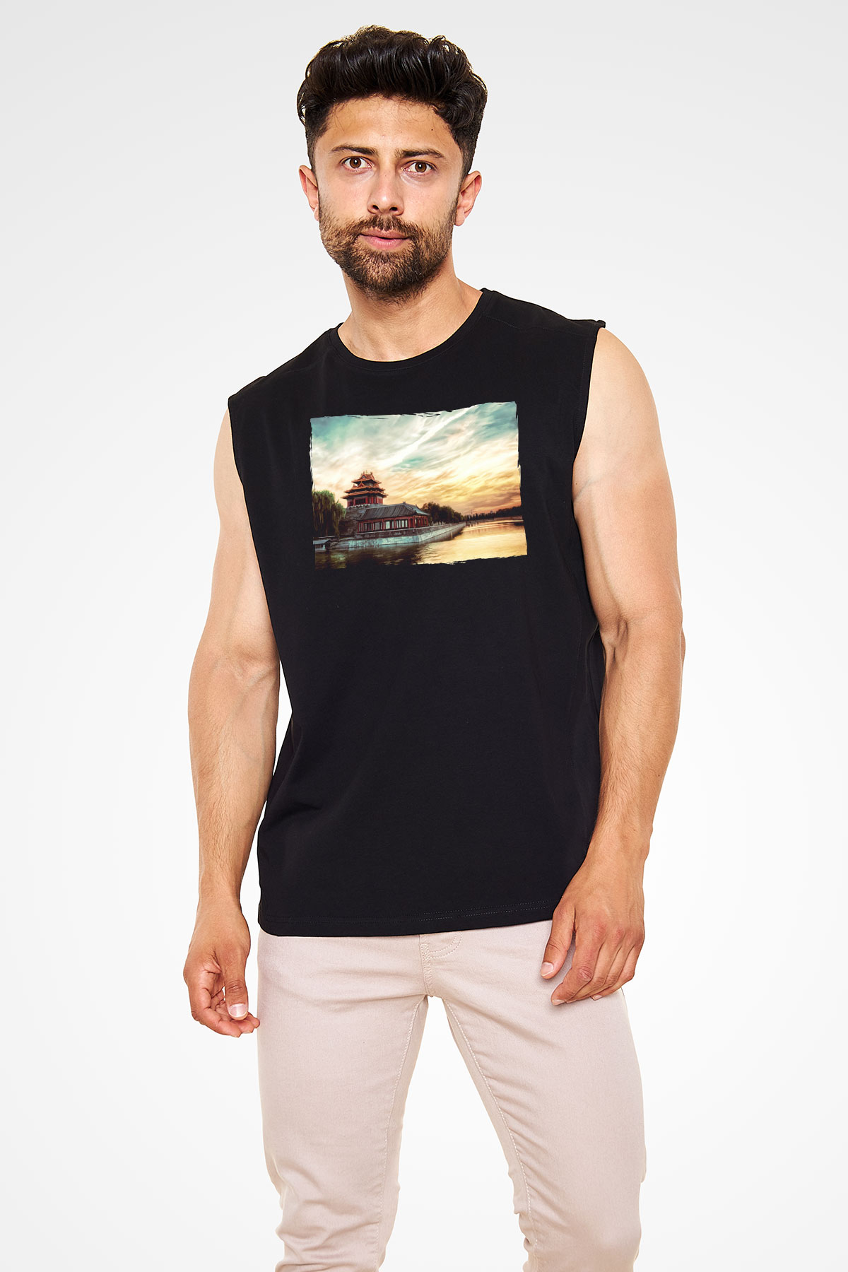 Yasak Şehir Siyah Unisex Kolsuz Tişört