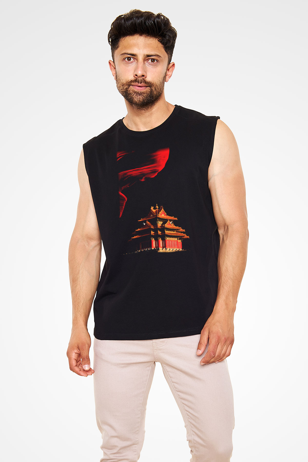 Yasak Şehir Siyah Unisex Kolsuz Tişört