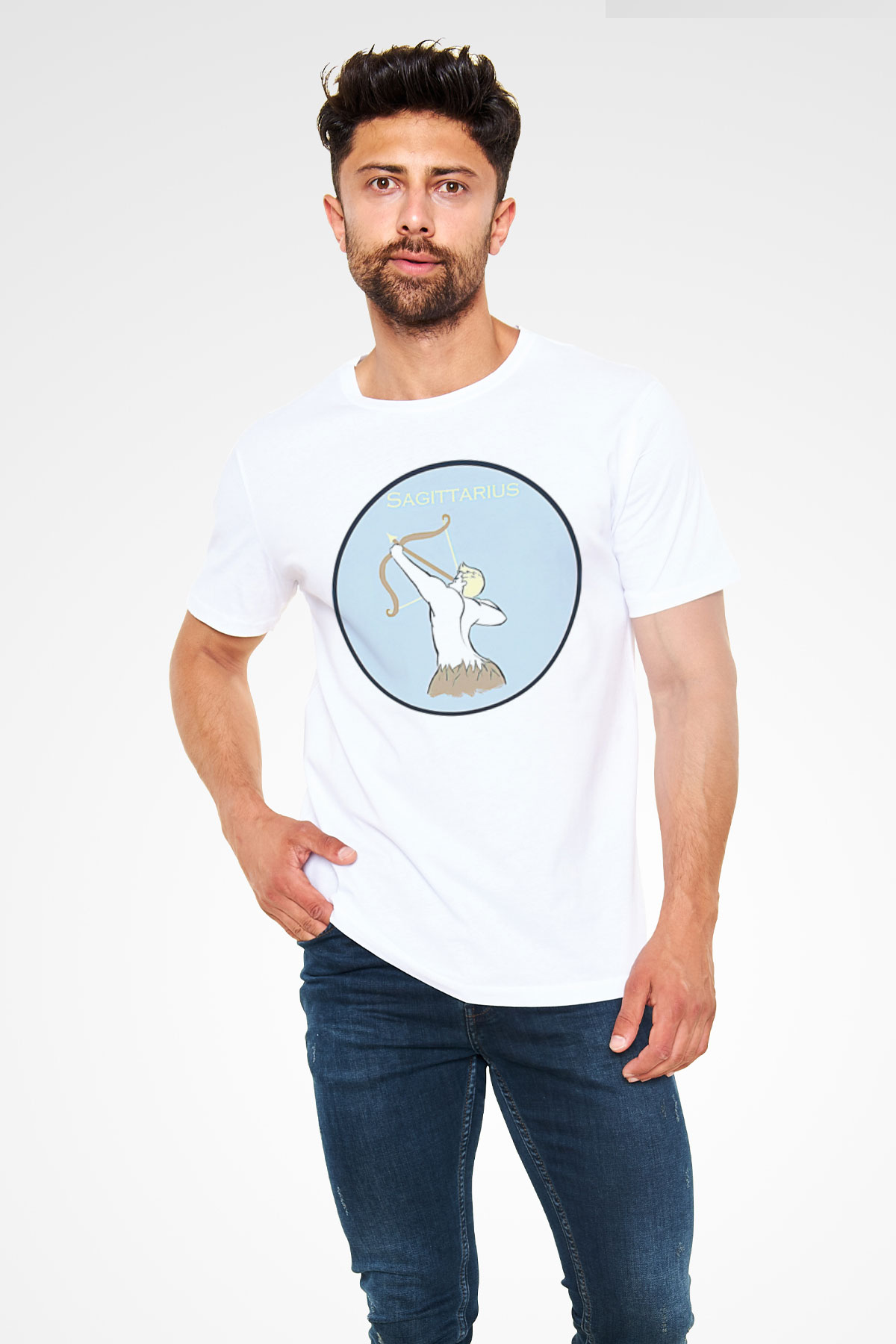 Yay Burcu Unisex Baskılı Beyaz Tişört - Tshirt