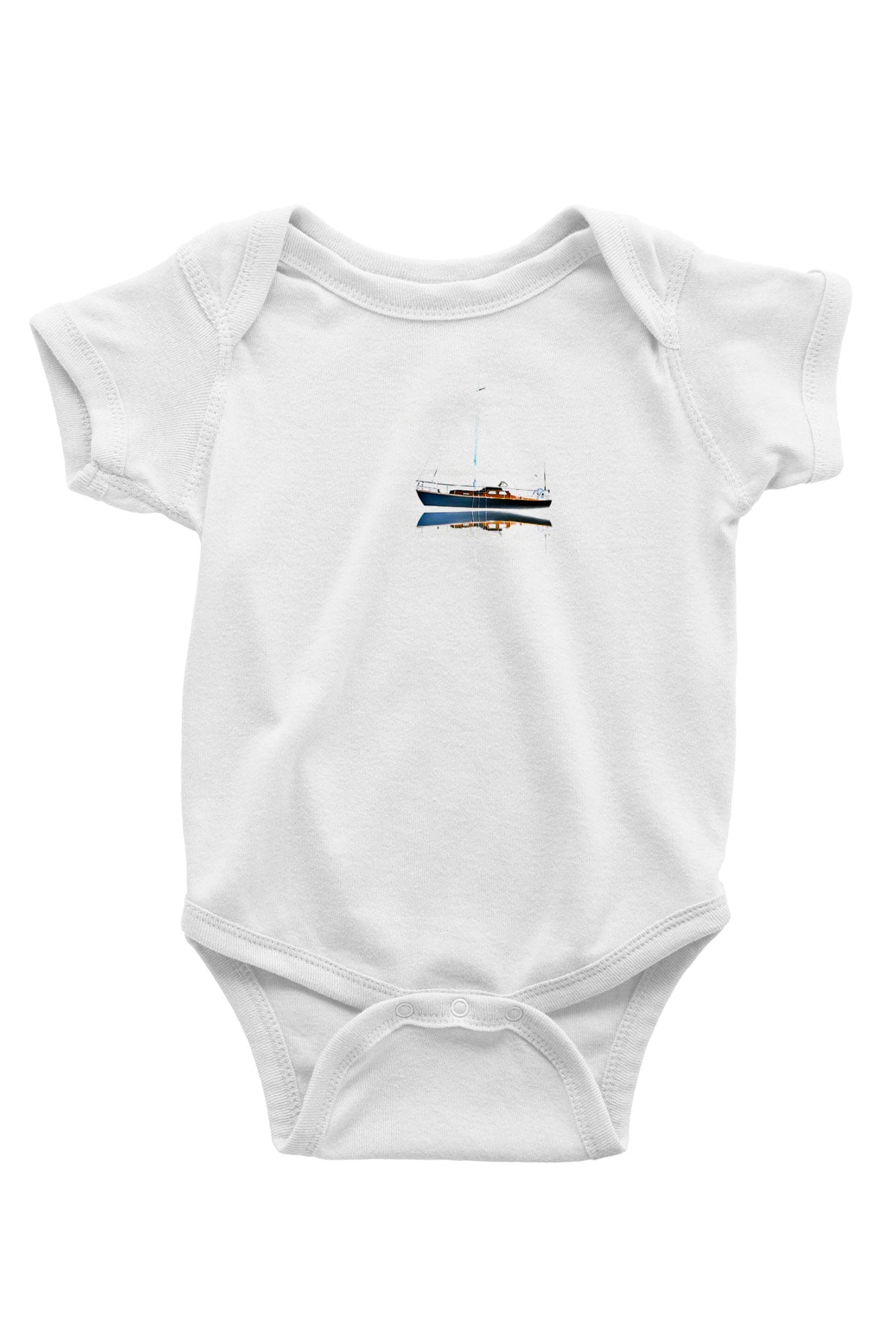 Yelken Baskılı Beyaz Bebek Body - Zıbın