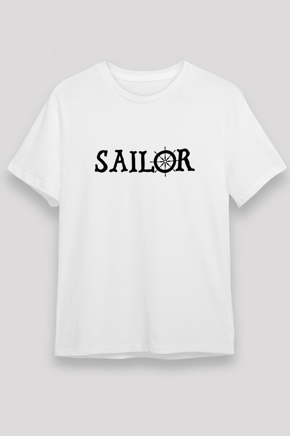 Yelken Baskılı Unisex Beyaz Tişört - Tshirt