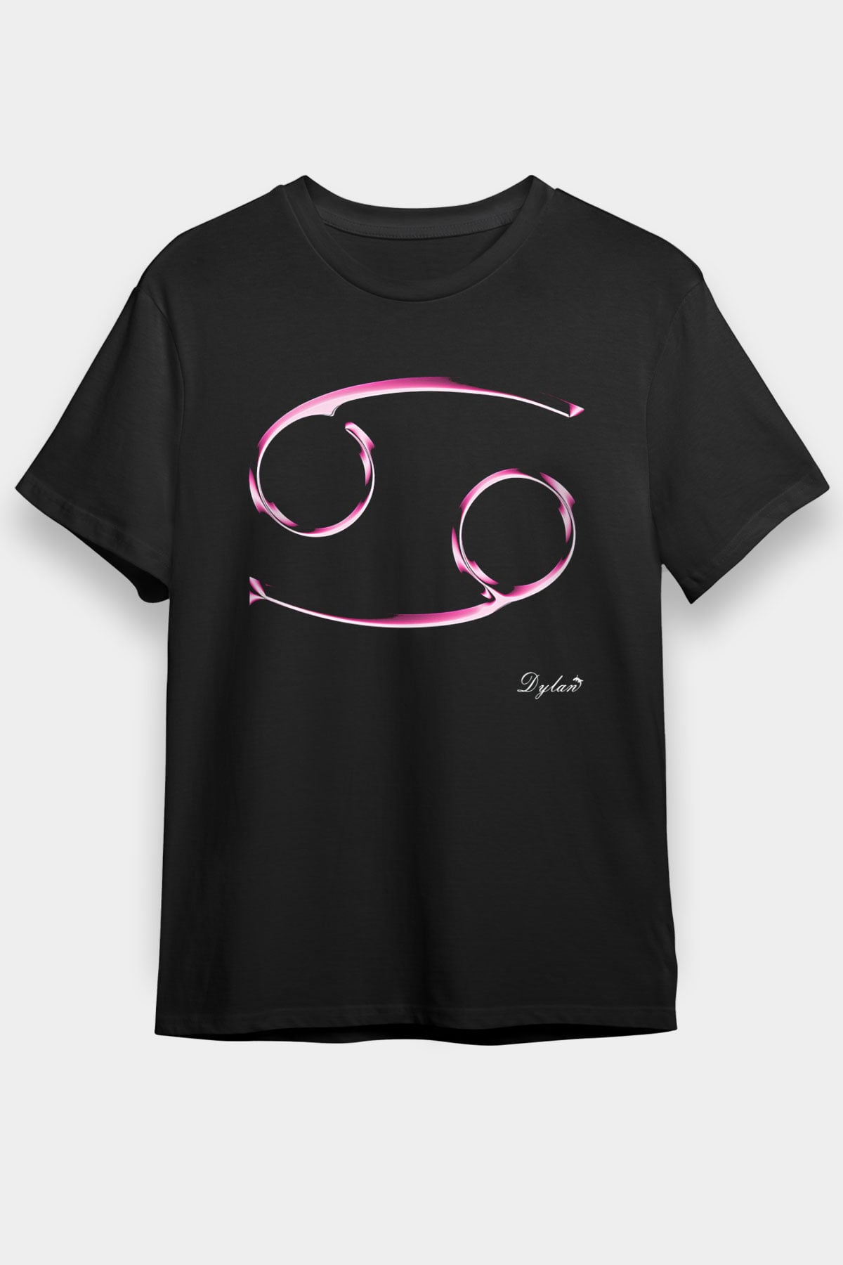 Yengeç Burcu Baskılı Unisex Siyah Tişört - Tshirt