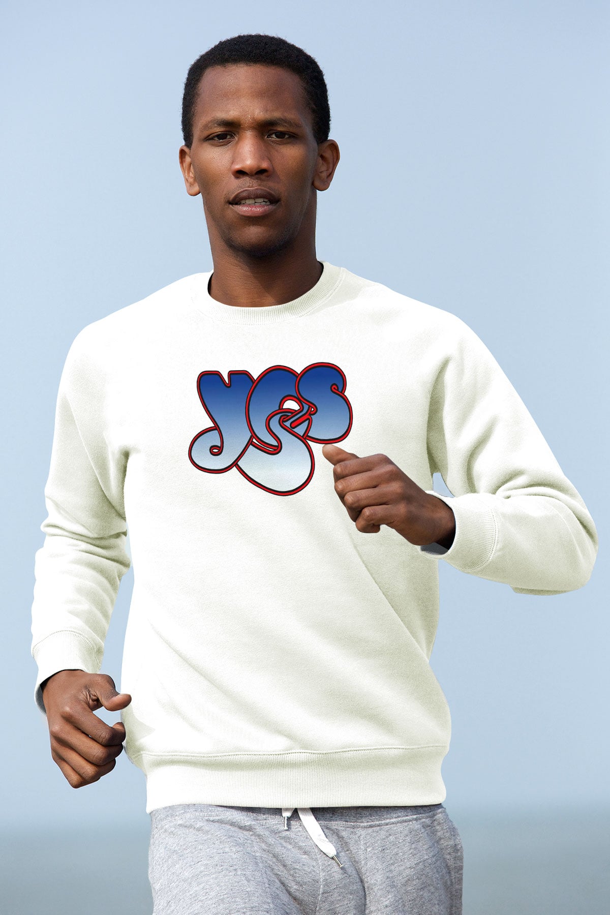 Yes Beyaz Unisex Sweatshirt