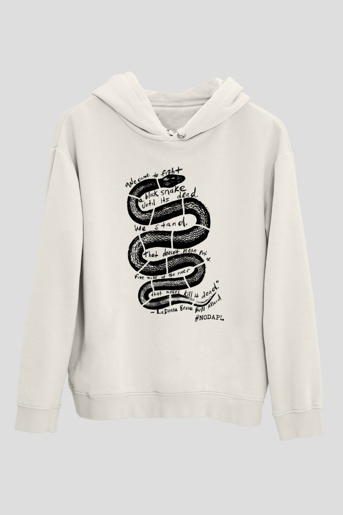 Yılan Beyaz Unisex Kapşonlu Sweatshirt