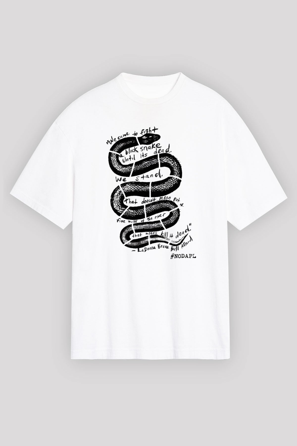 Yılan Beyaz Unisex Oversize Tişört T-Shirt