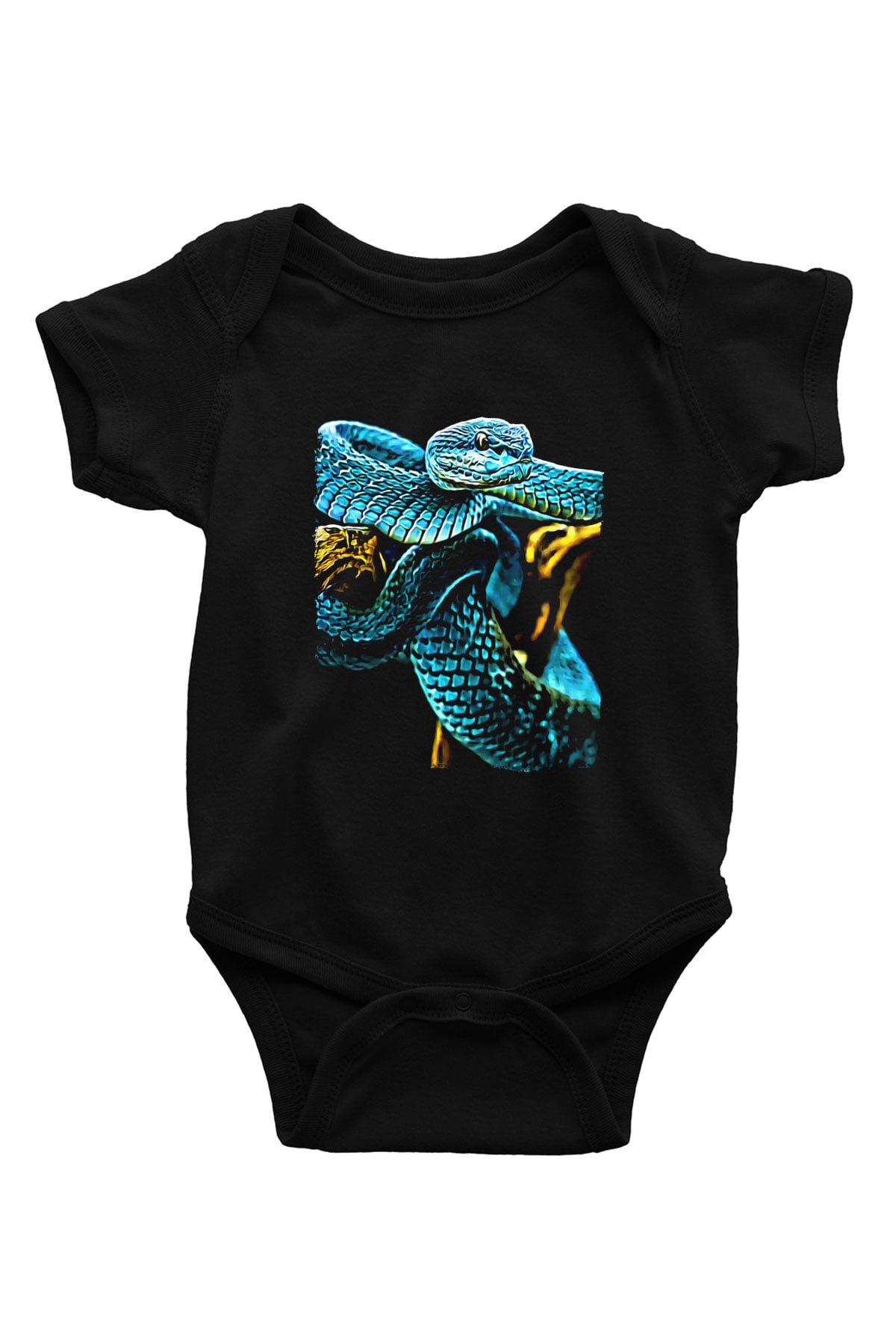Yılan Siyah Bebek Body - Zıbın