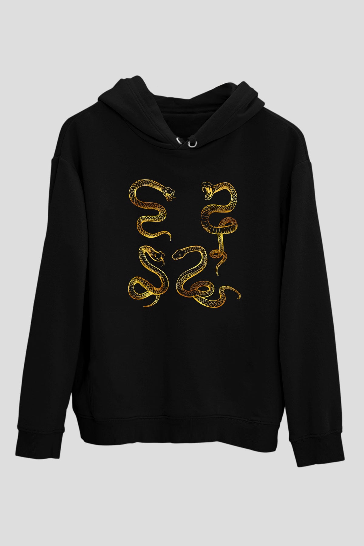 Yılan Siyah Unisex Hoodie