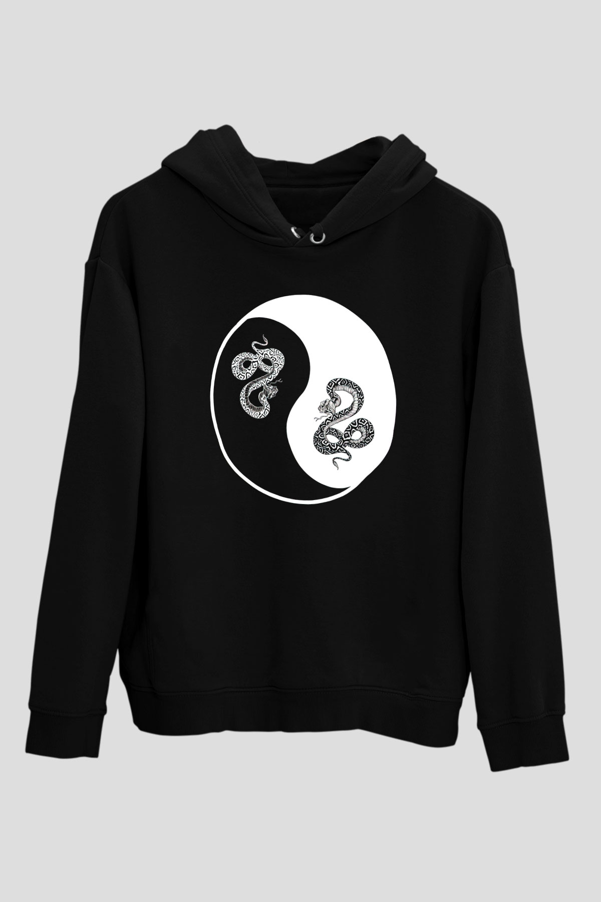 Yılan Siyah Unisex Hoodie