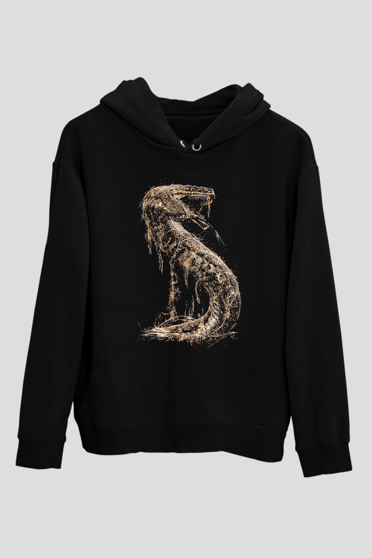 Yılan Siyah Unisex Hoodie