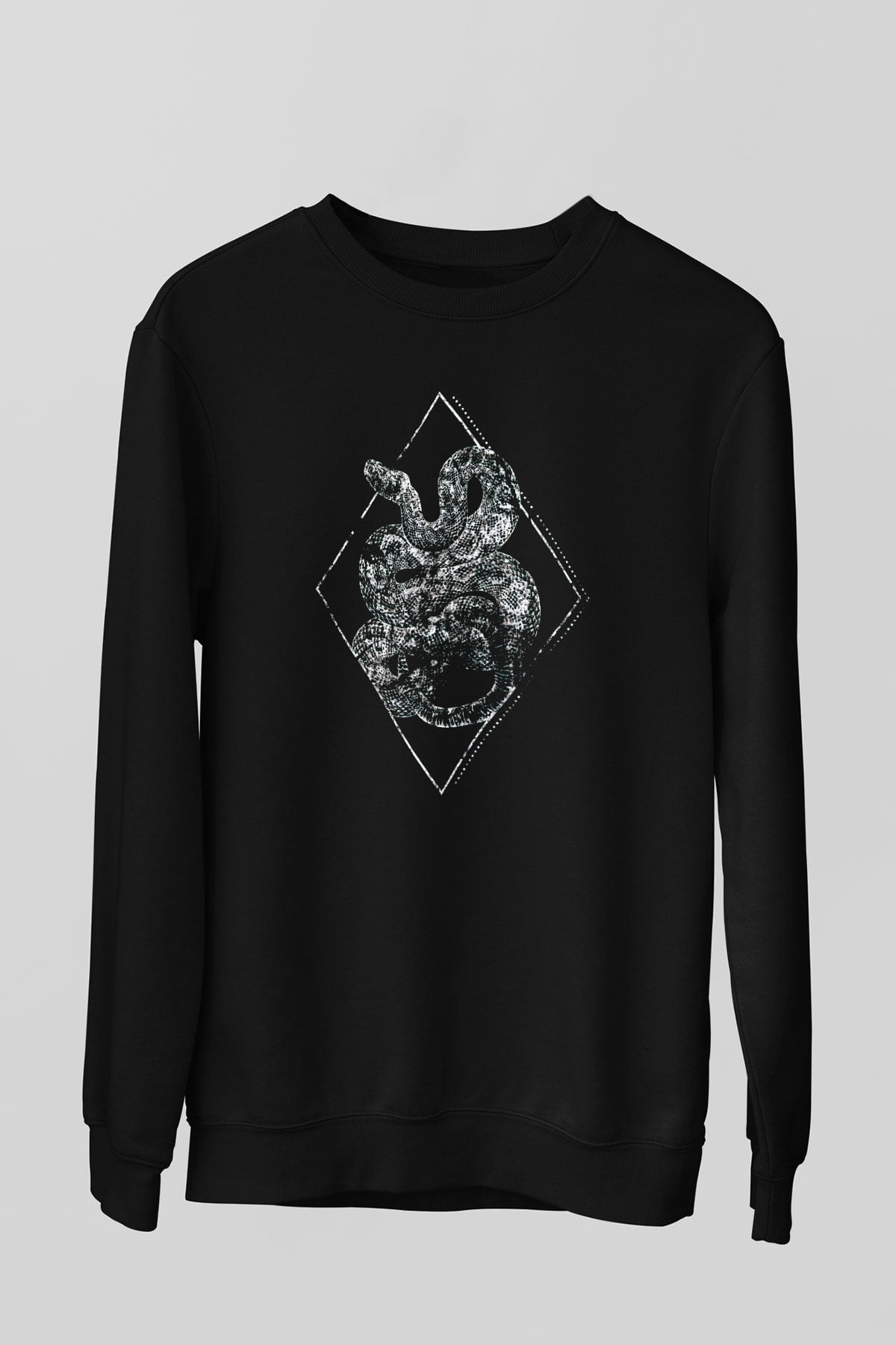 Yılan Siyah Unisex Sweatshirt