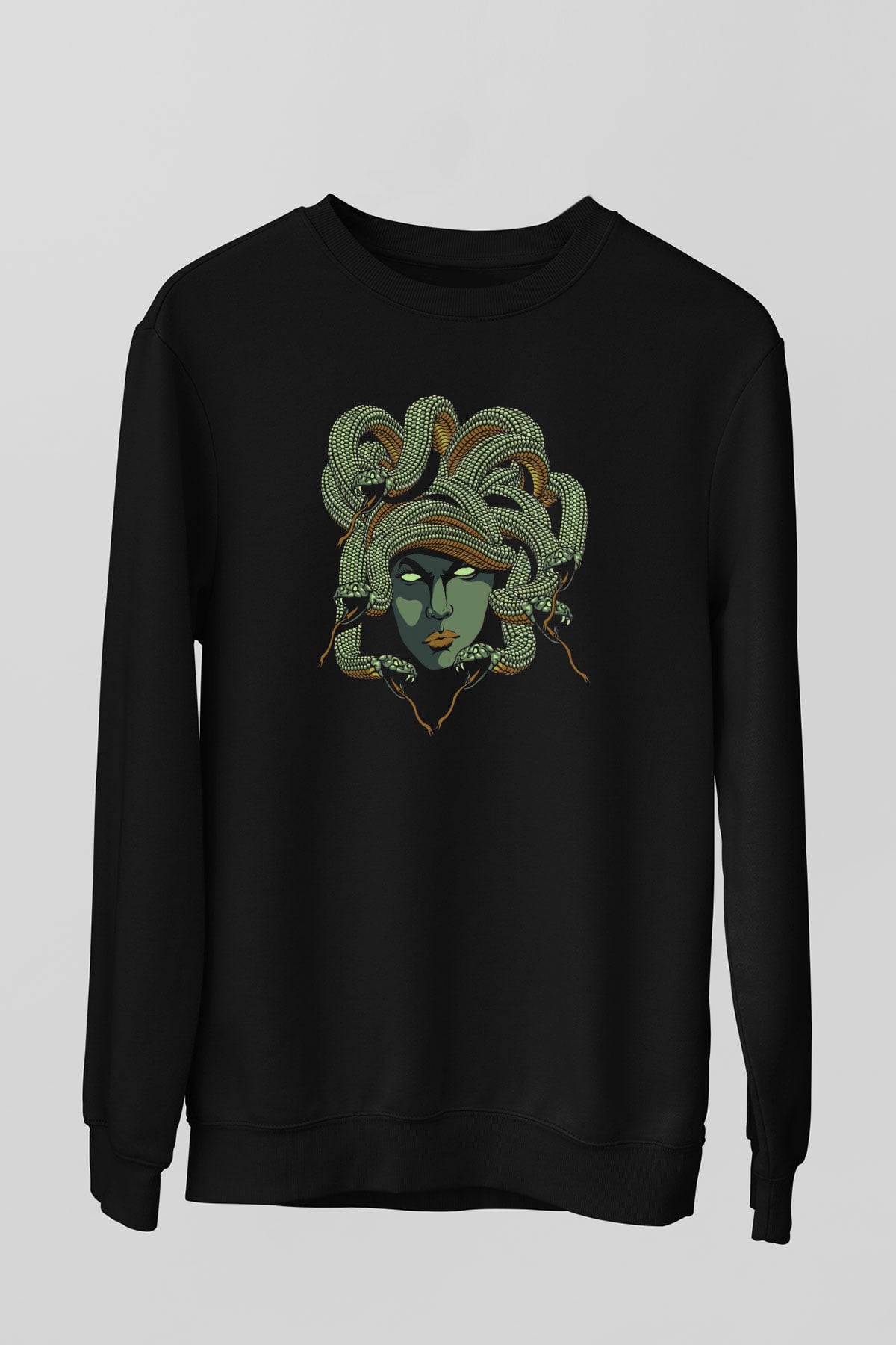 Yılan Siyah Unisex Sweatshirt