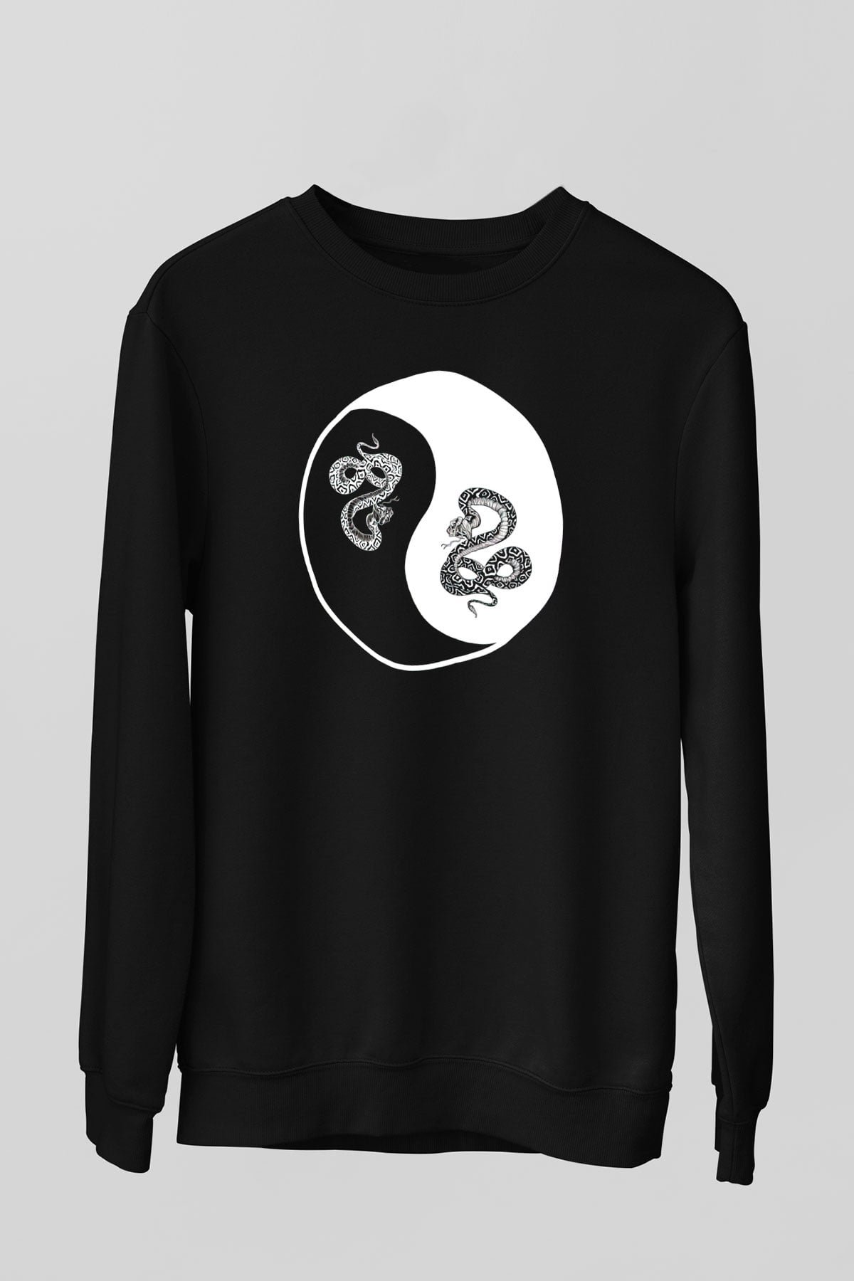 Yılan Siyah Unisex Sweatshirt