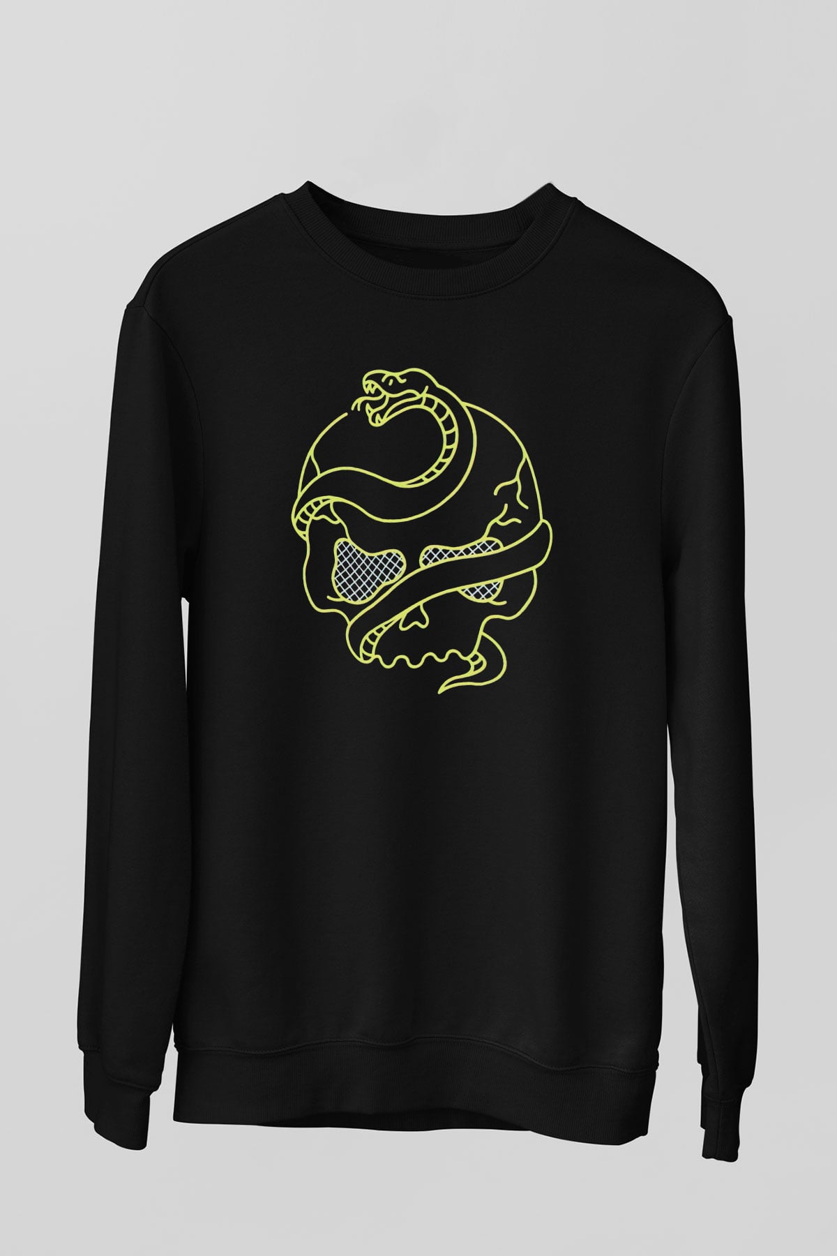 Yılan Siyah Unisex Sweatshirt