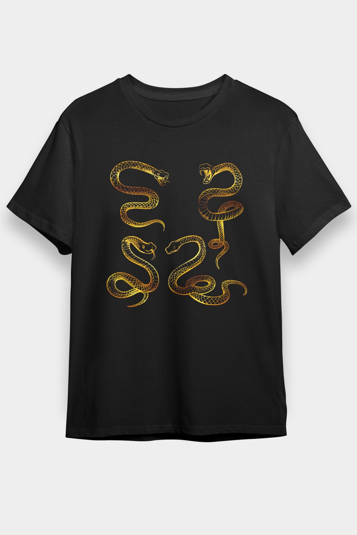 Yılan Siyah Unisex Tişört T-Shirt - TişörtFabrikası