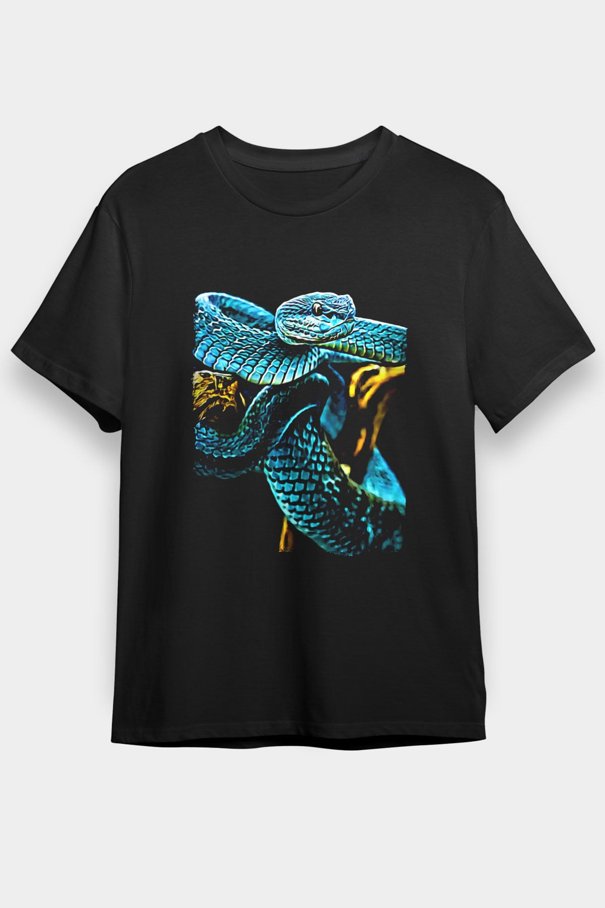 Yılan Siyah Unisex Tişört T-Shirt - TişörtFabrikası