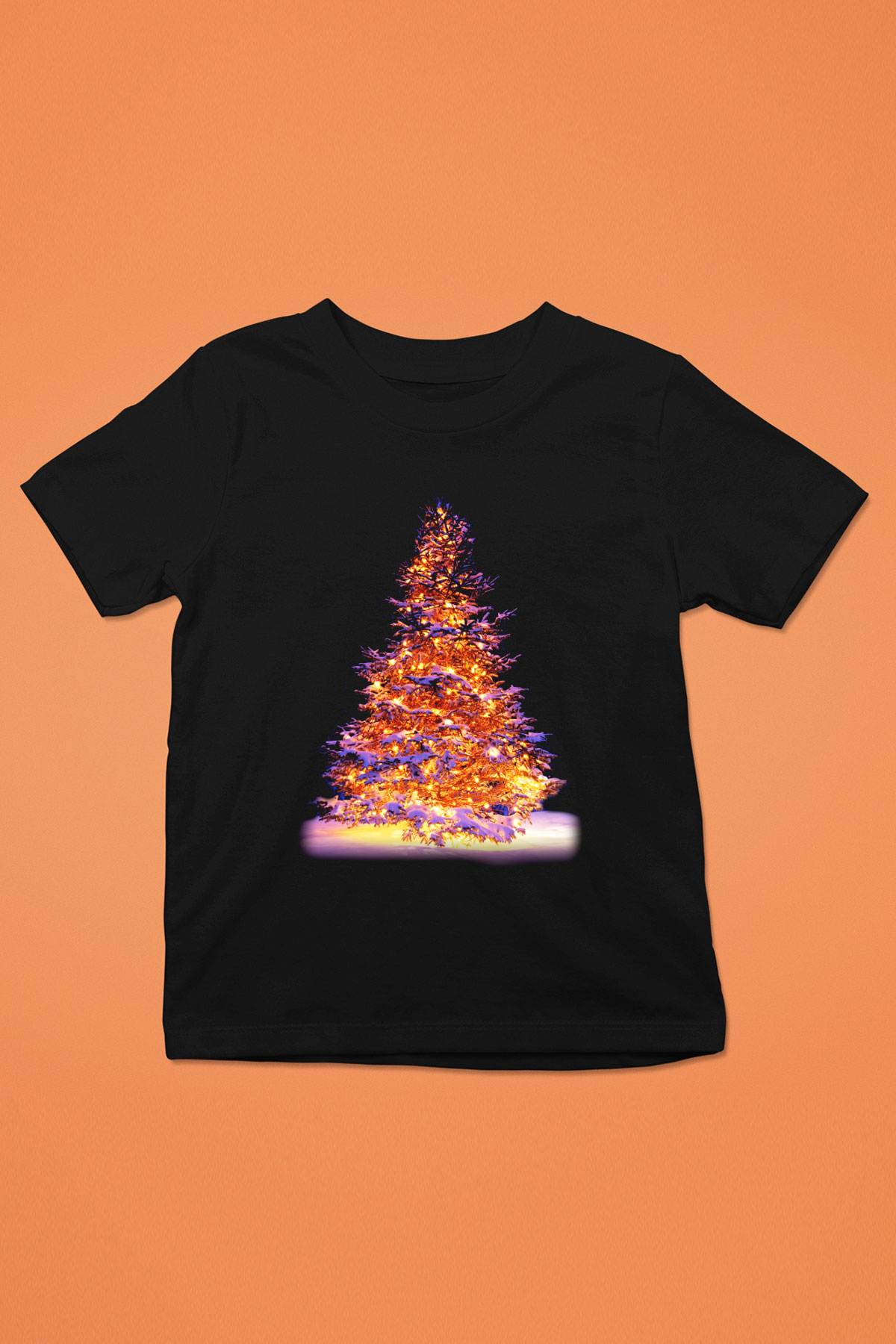 Yılbaşı Baskılı Siyah Unisex Çocuk Tişört