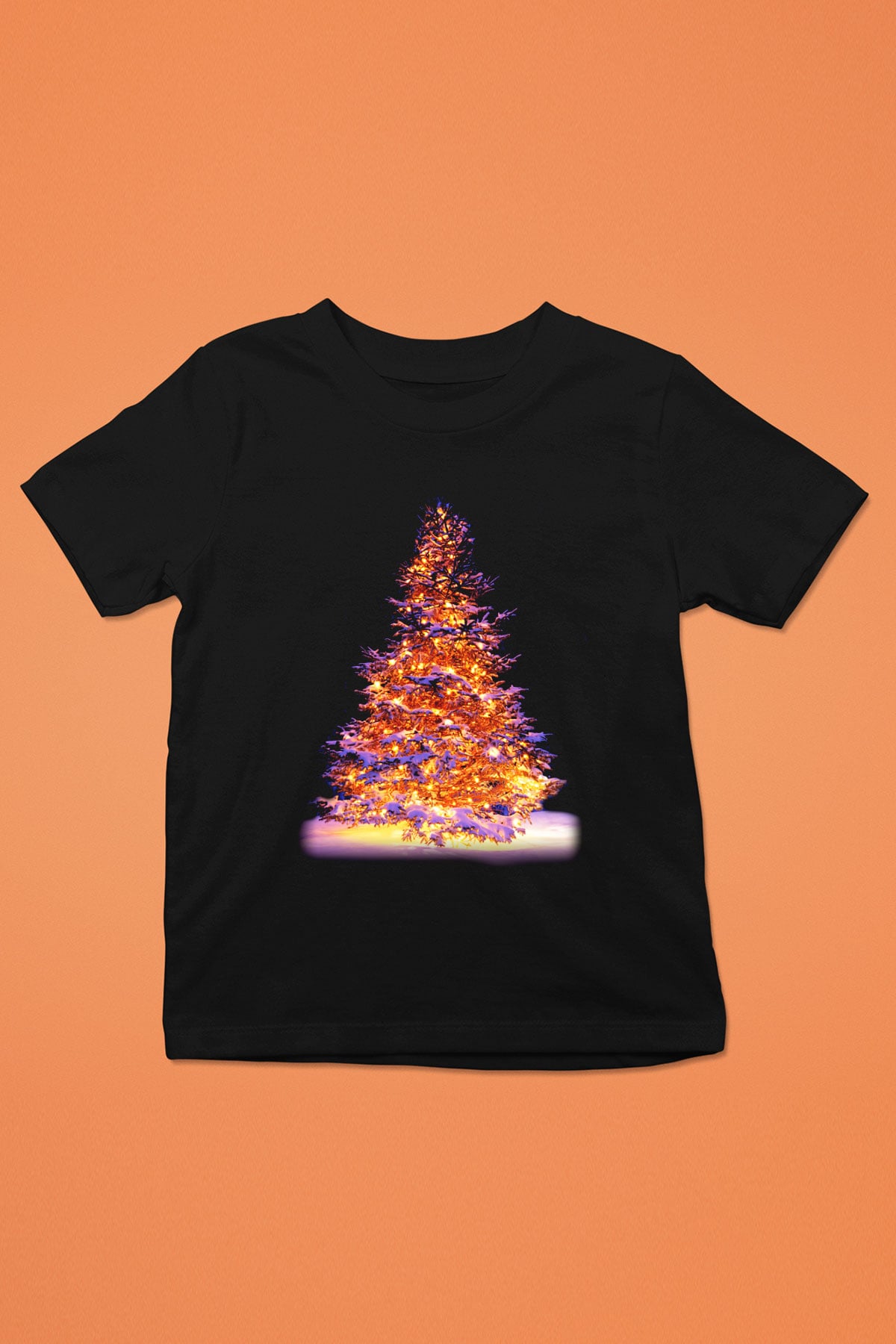 Yılbaşı Baskılı Siyah Unisex Çocuk Tişört