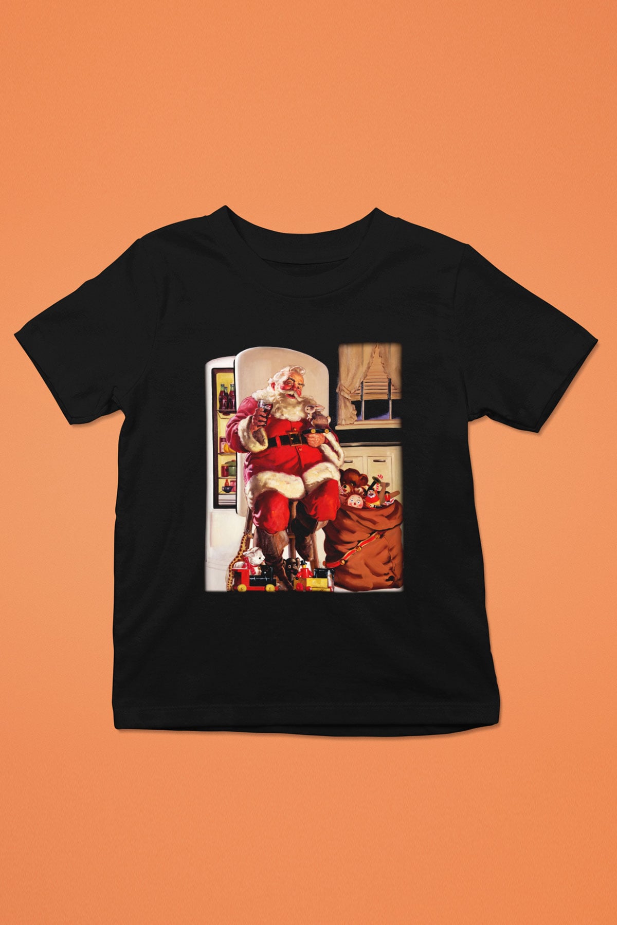 Yılbaşı Baskılı Siyah Unisex Çocuk Tişört