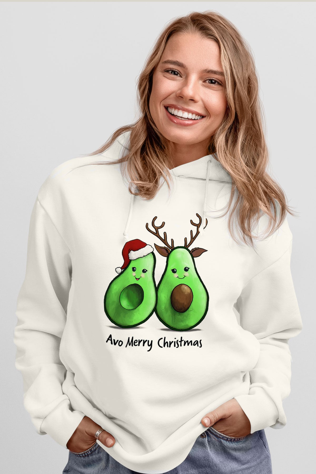 Yılbaşı Beyaz Unisex Hoodie
