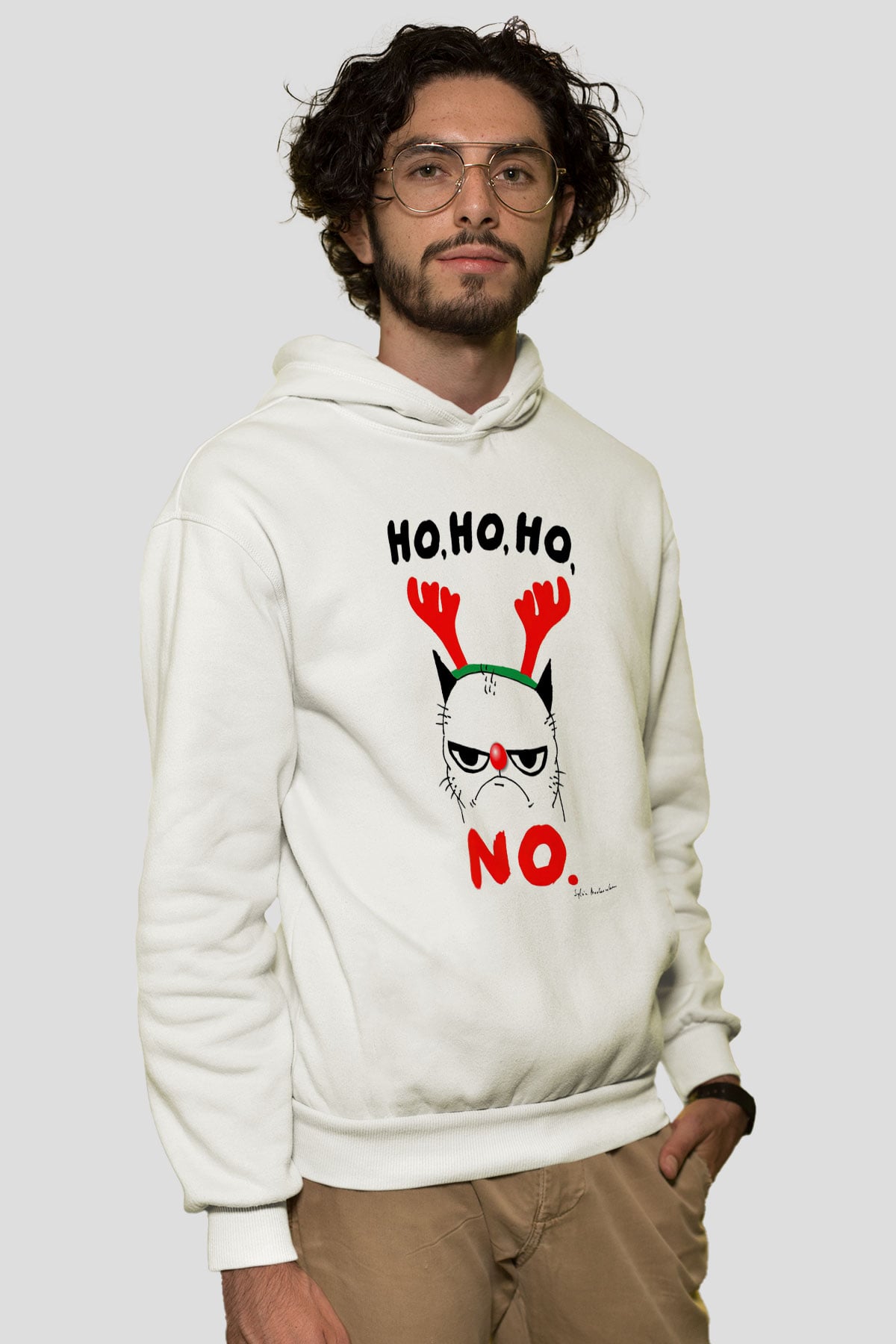 Yılbaşı Beyaz Unisex Hoodie