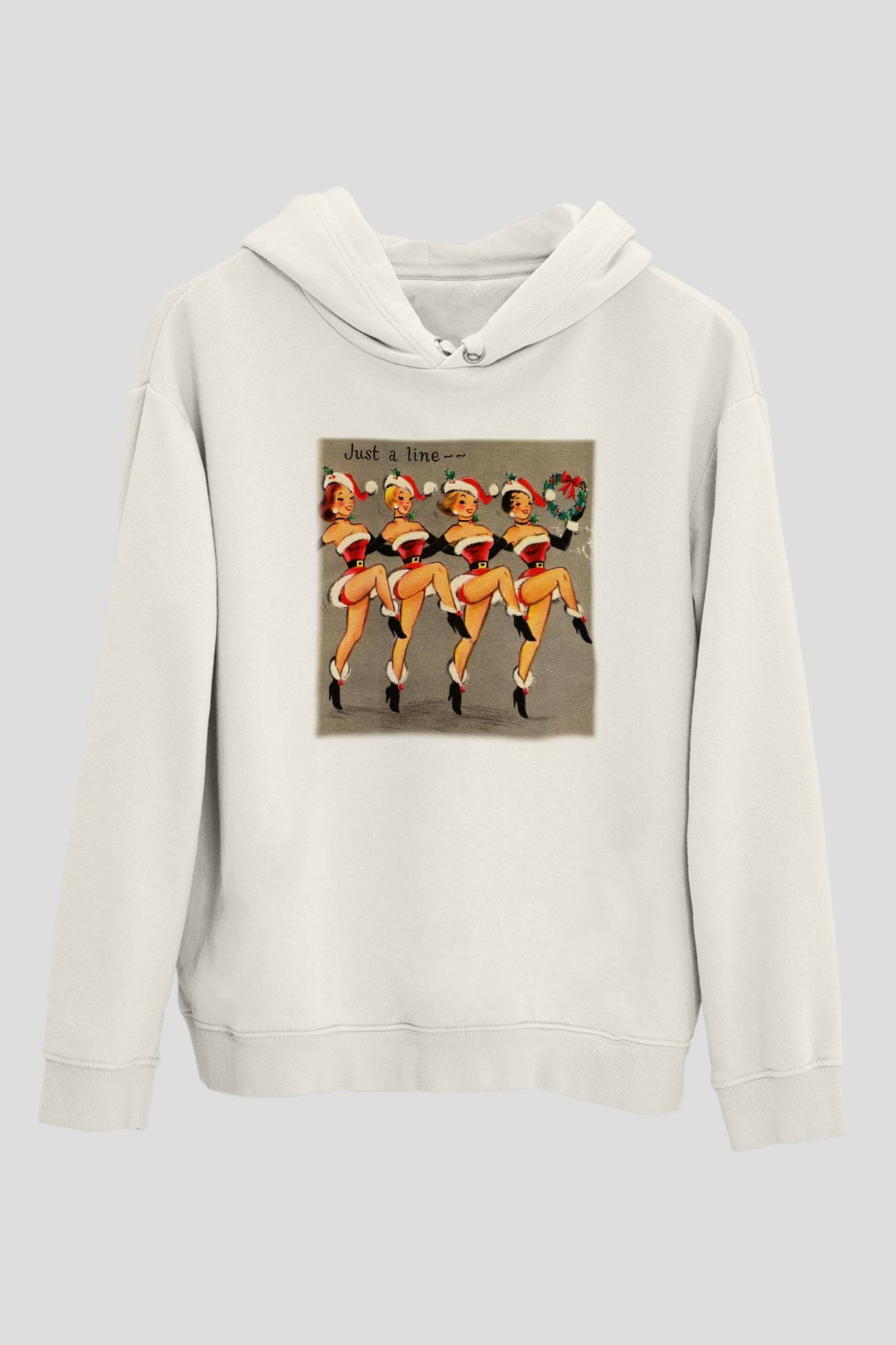 Yılbaşı Beyaz Unisex Kapşonlu Sweatshirt