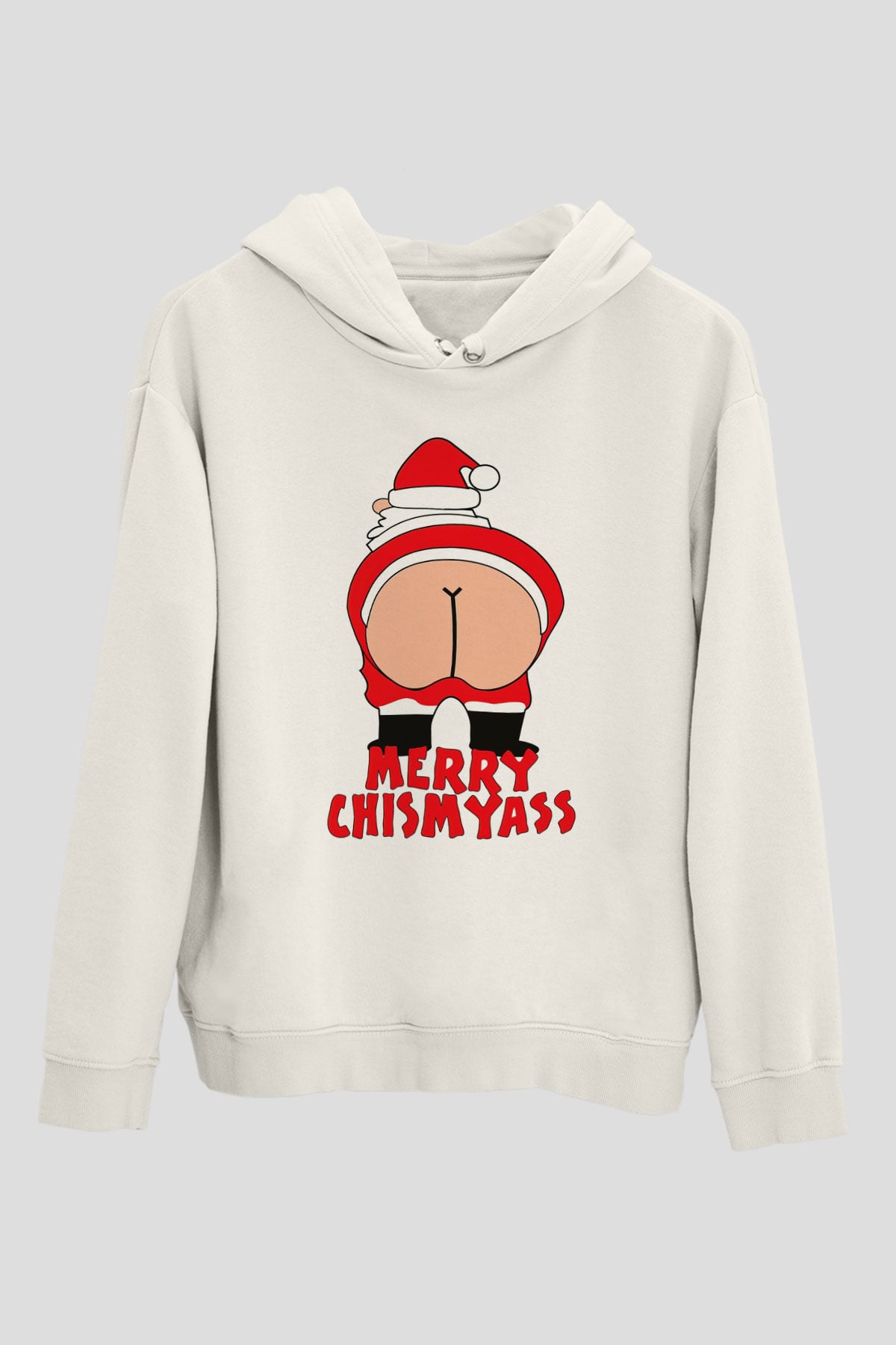 Yılbaşı Beyaz Unisex Kapşonlu Sweatshirt