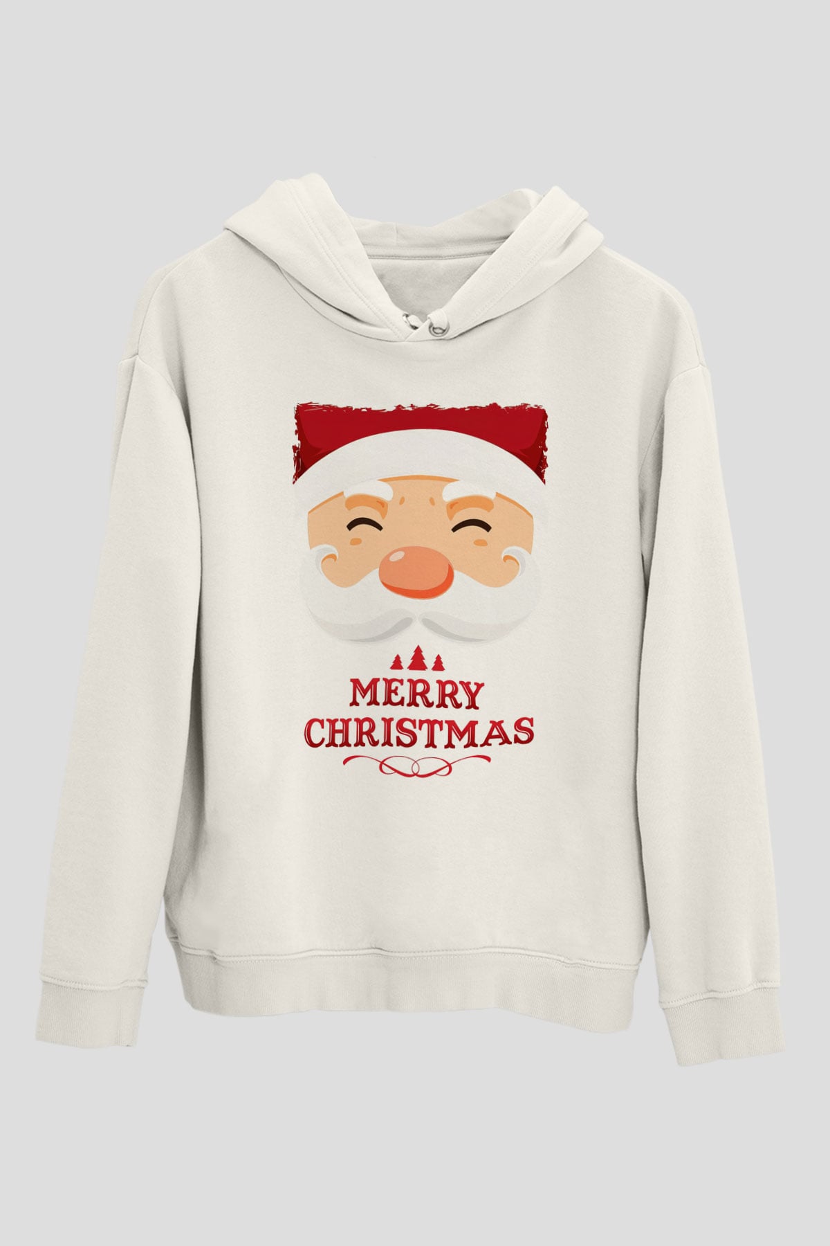 Yılbaşı Beyaz Unisex Kapüşonlu Sweatshirt