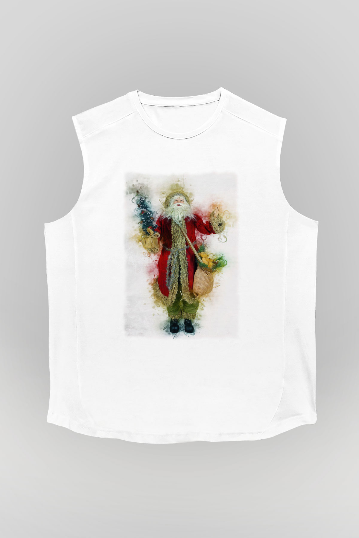 Yılbaşı Beyaz Unisex Kolsuz Tişört