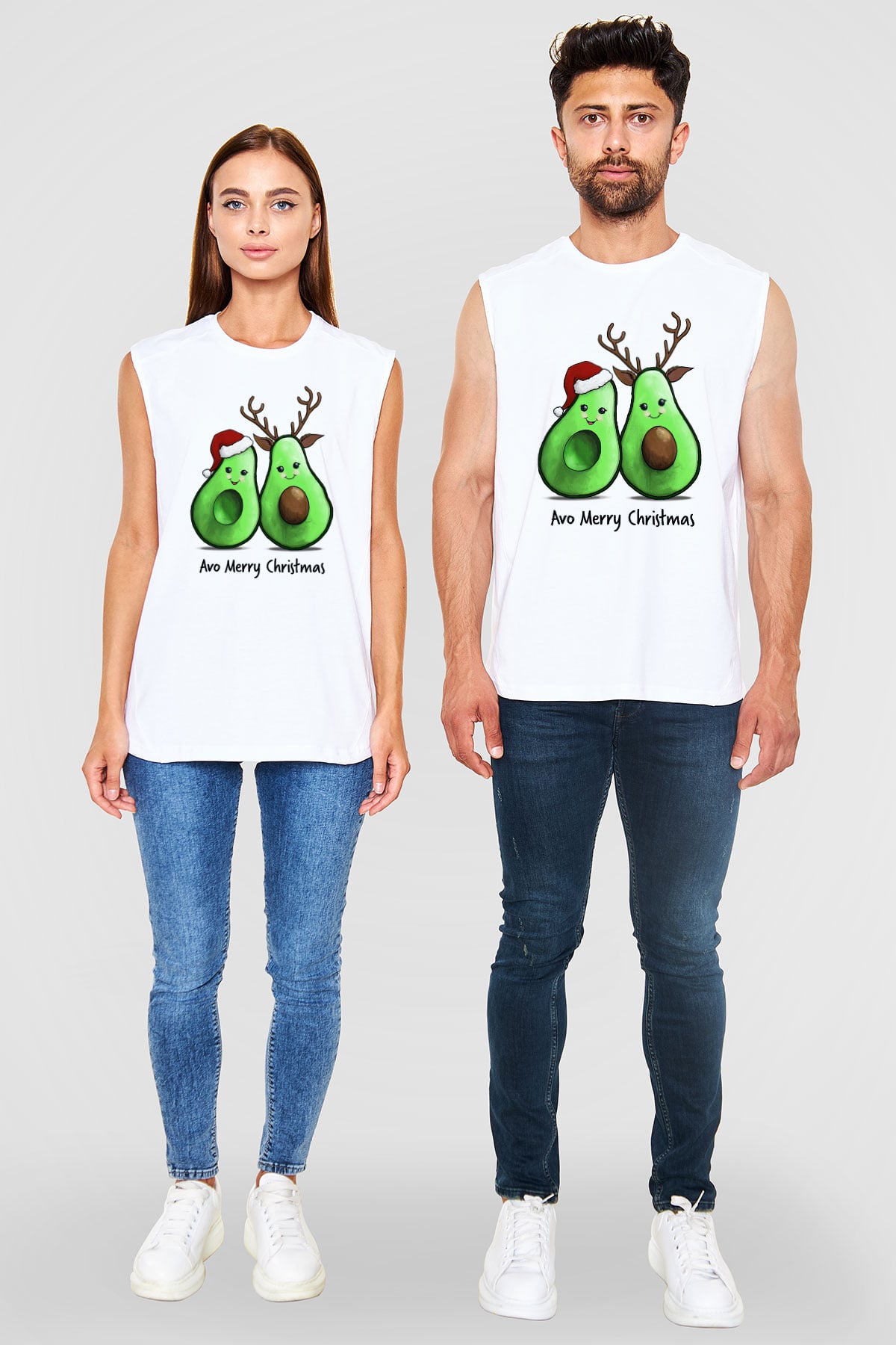 Yılbaşı Beyaz Unisex Kolsuz Tişört