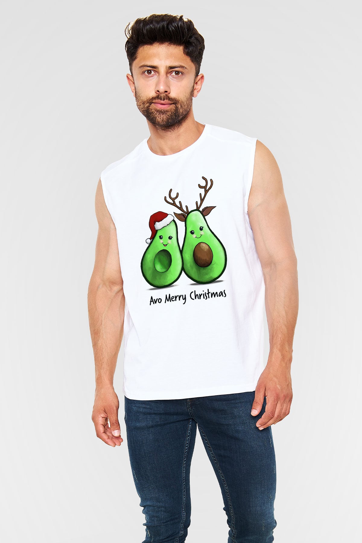 Yılbaşı Beyaz Unisex Kolsuz Tişört