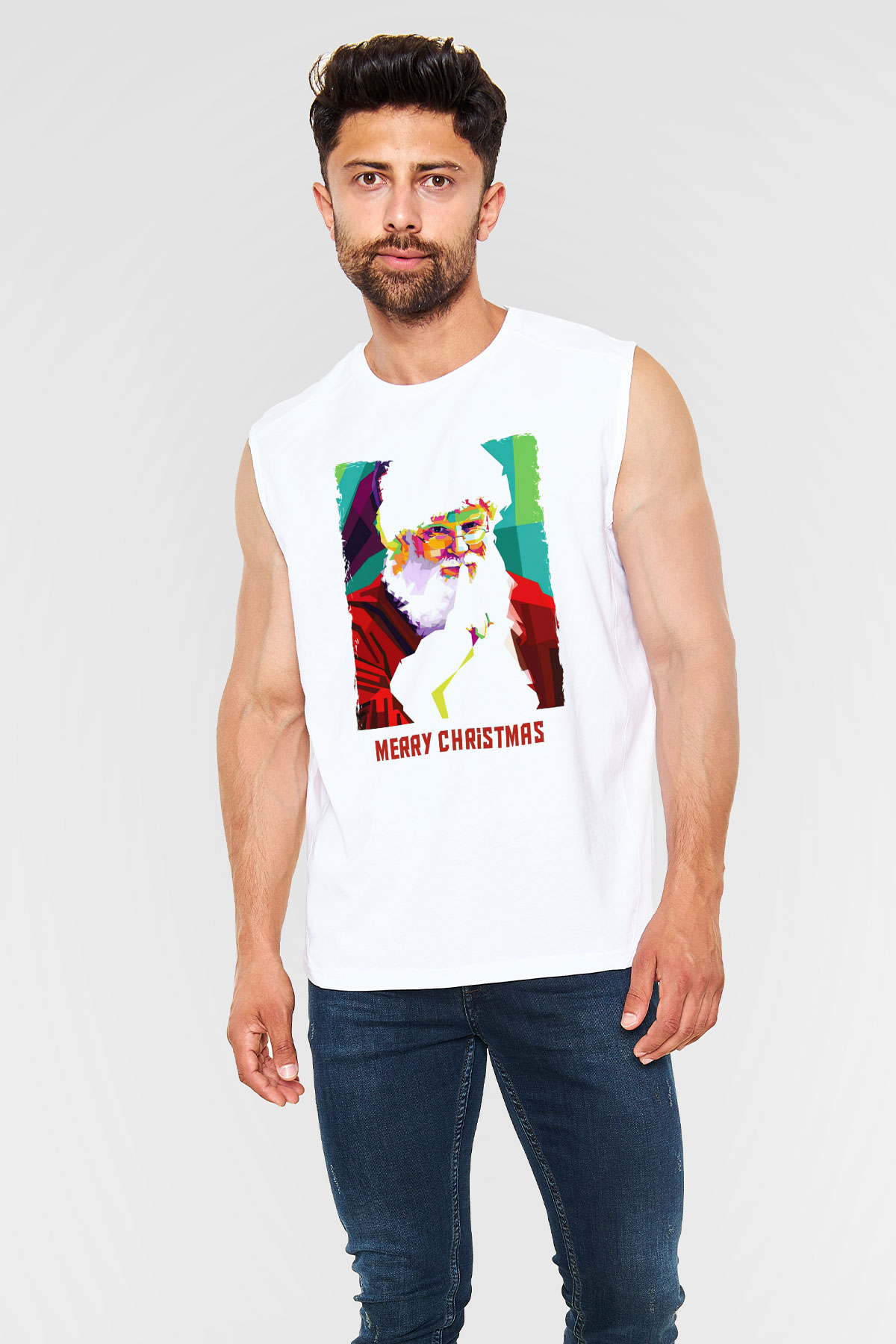 Yılbaşı Beyaz Unisex Kolsuz Tişört