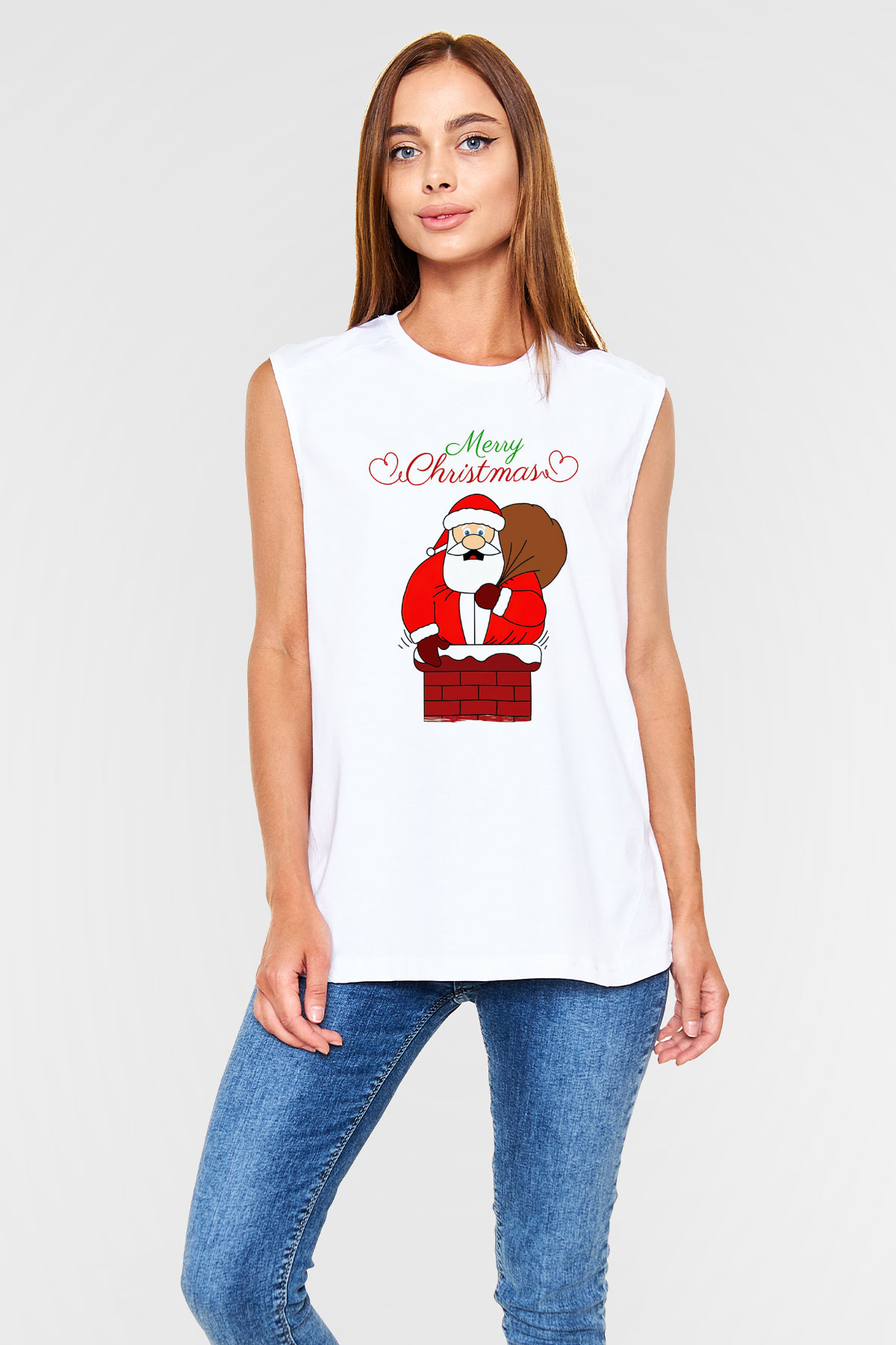 Yılbaşı Beyaz Unisex Kolsuz Tişört
