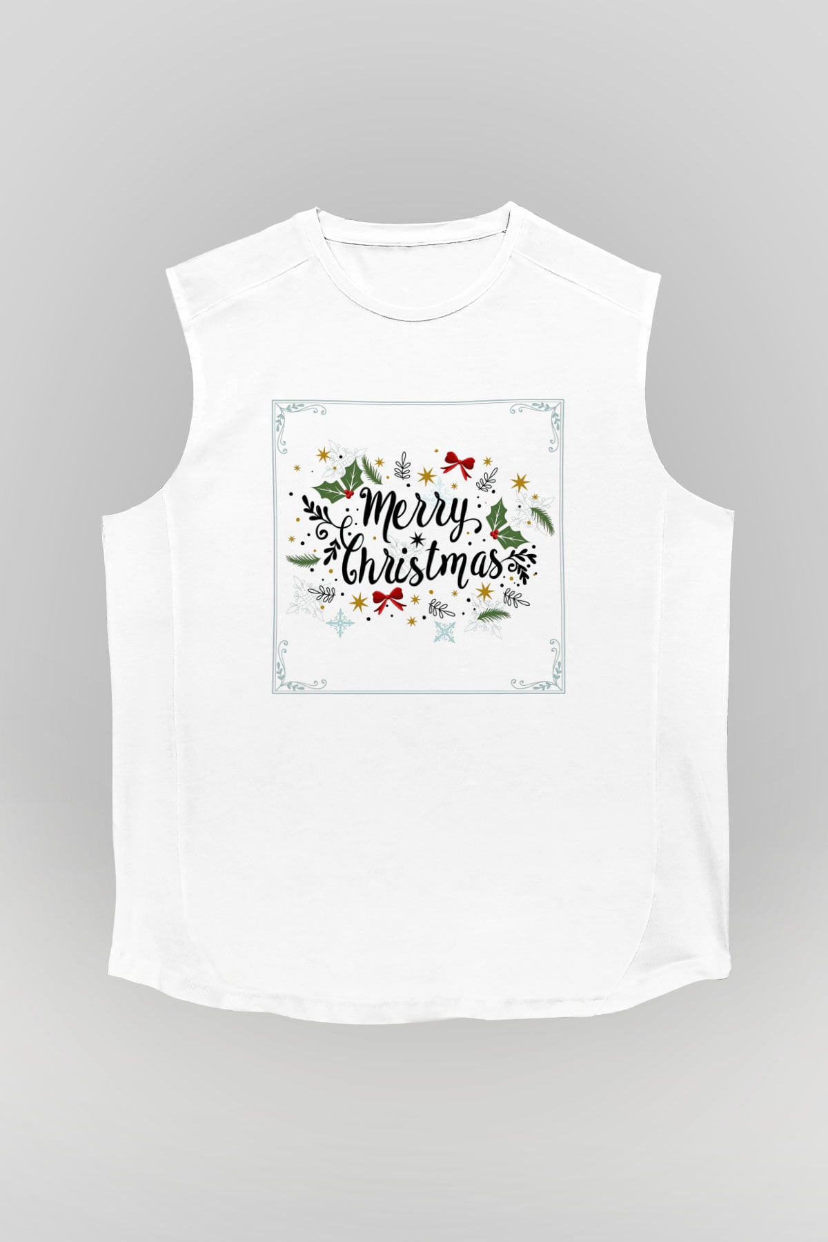 Yılbaşı Beyaz Unisex Kolsuz Tişört