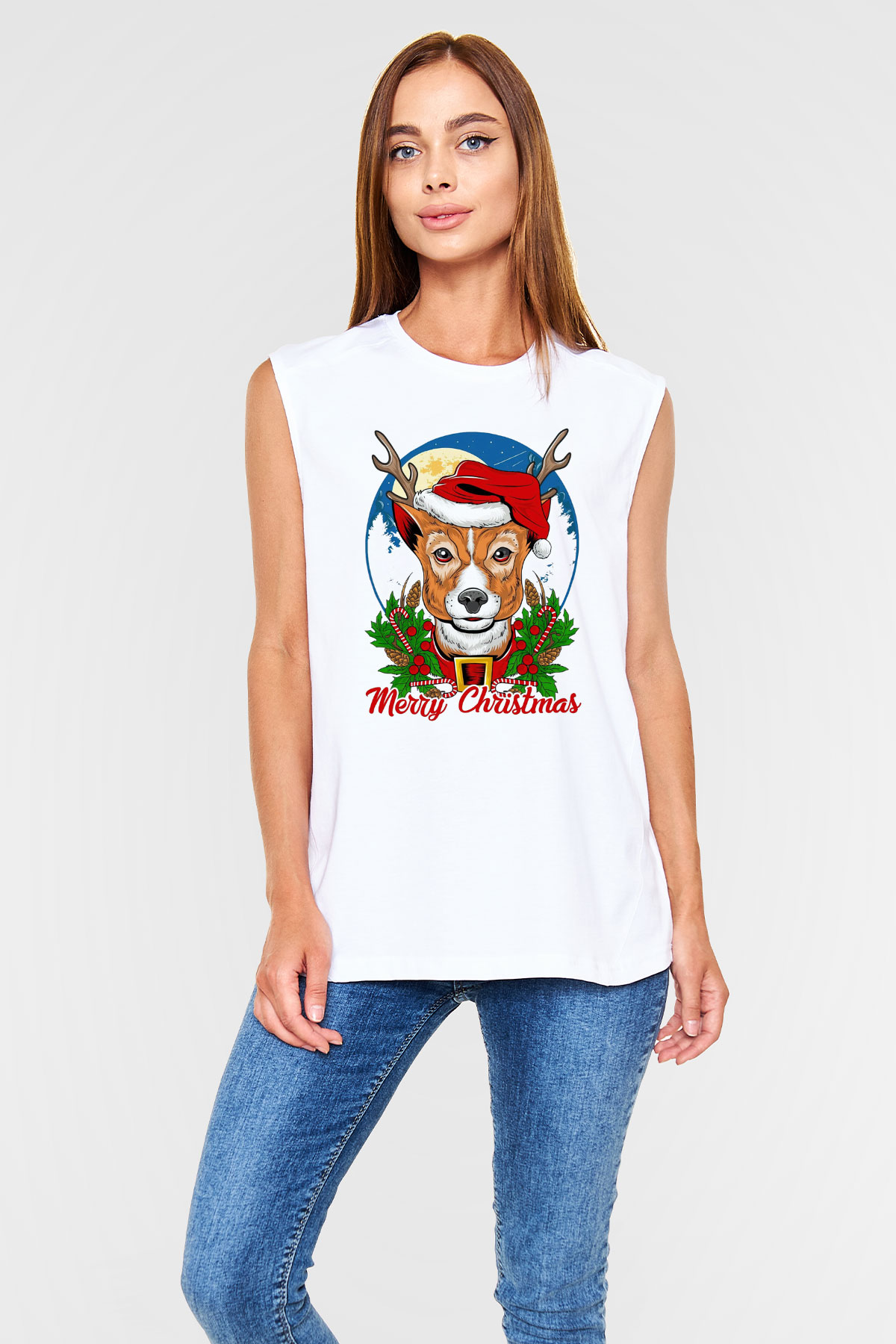 Yılbaşı Beyaz Unisex Kolsuz Tişört