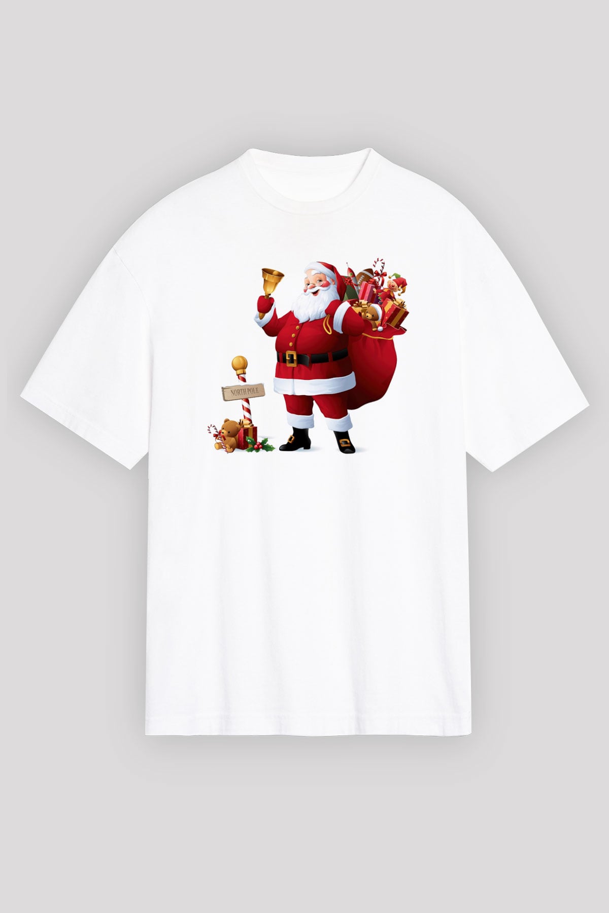 Yılbaşı Beyaz Unisex Oversize Tişört T-Shirt